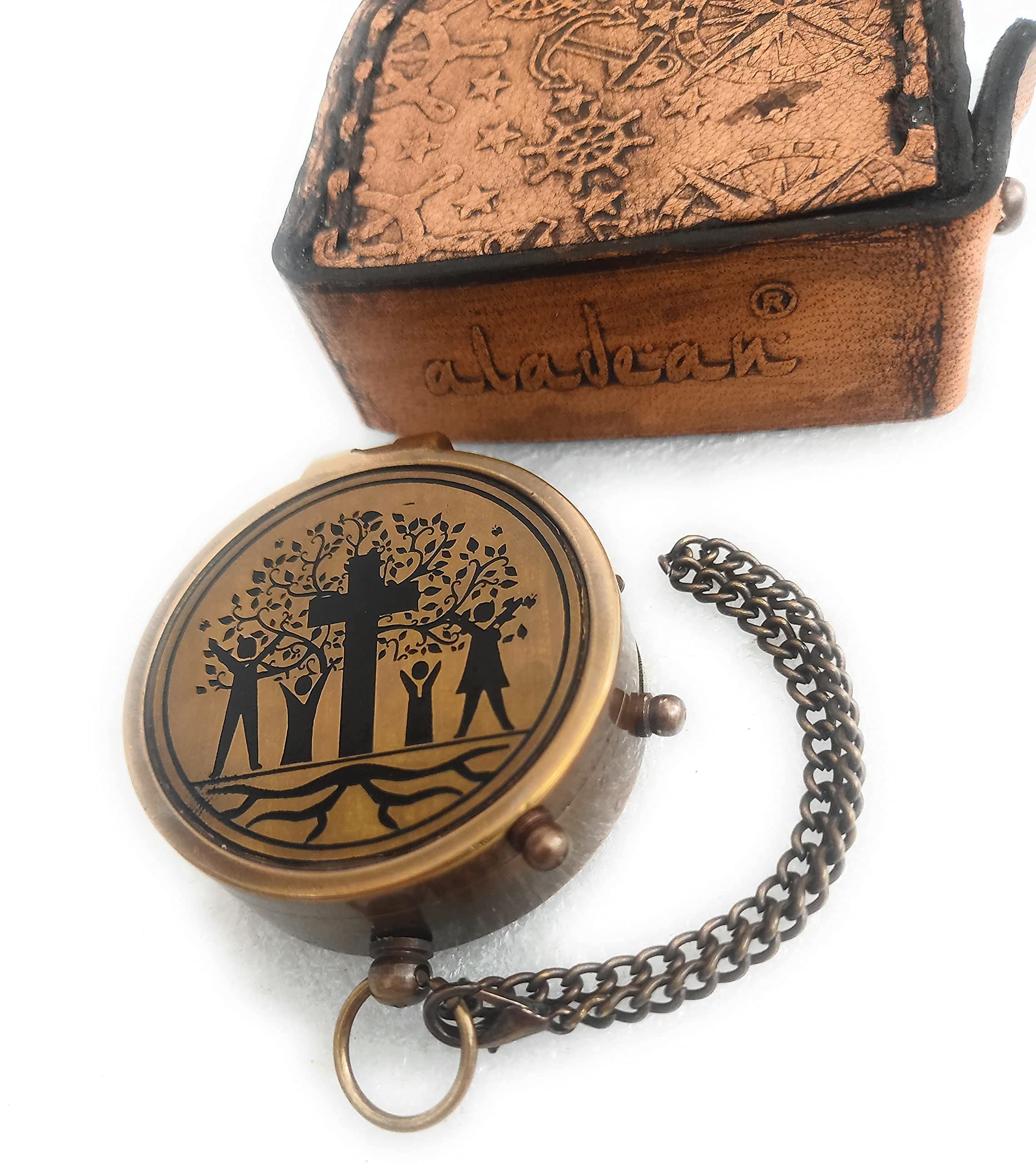 Antique Brass Compass - Personalized Engraved Gift for Men & Women - Perfect for Dad, Mom, Husband, Wife, Boyfriend, Grandparents - Great for Hiking, Camping, Travel & Outdoor Adventures