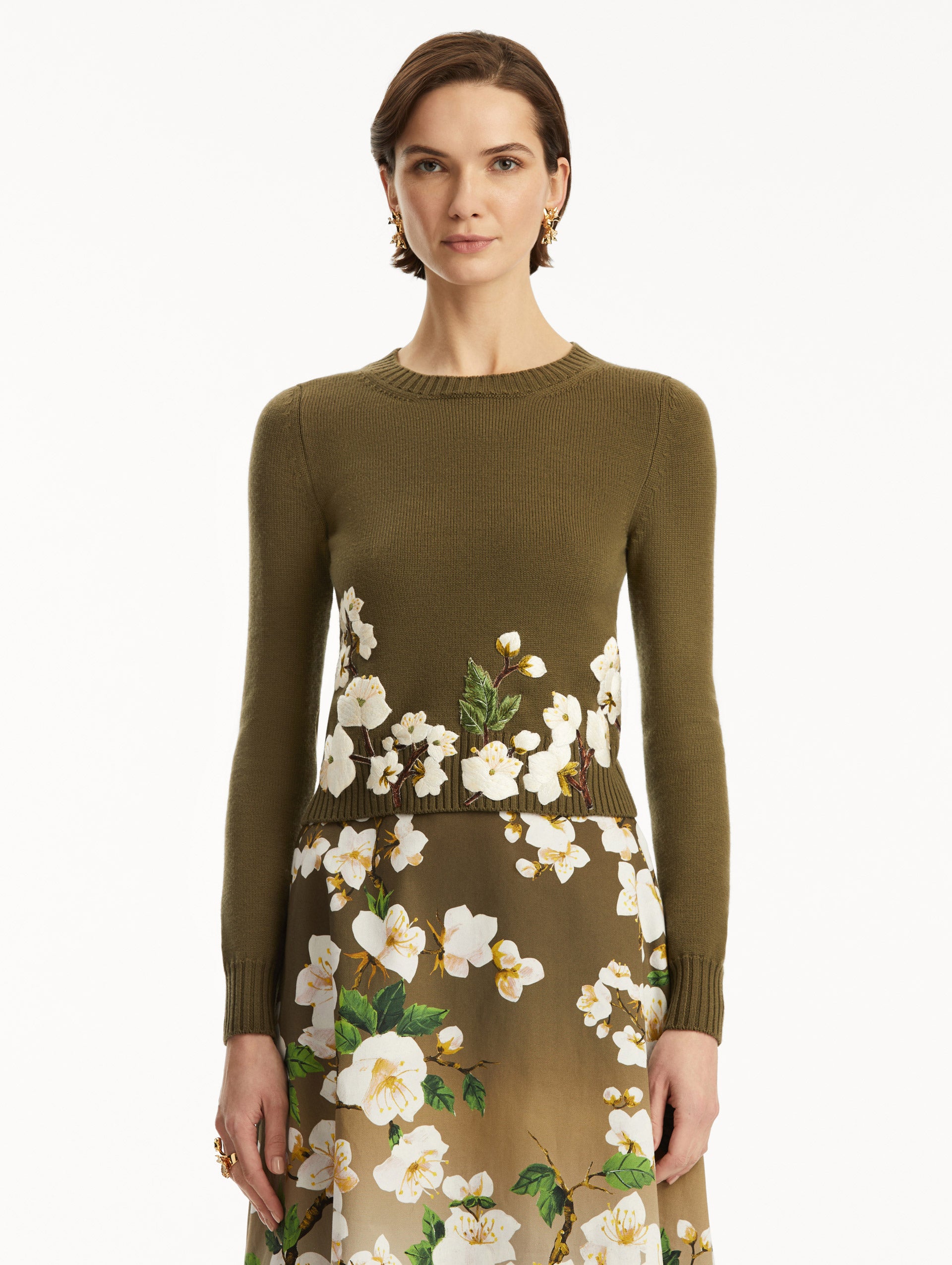 Cherry Blossom Embroidery Sweater for Women - Floral Pullover with Japanese Inspired Design - Perfect for Spring Outfits, Casual Wear & Layering