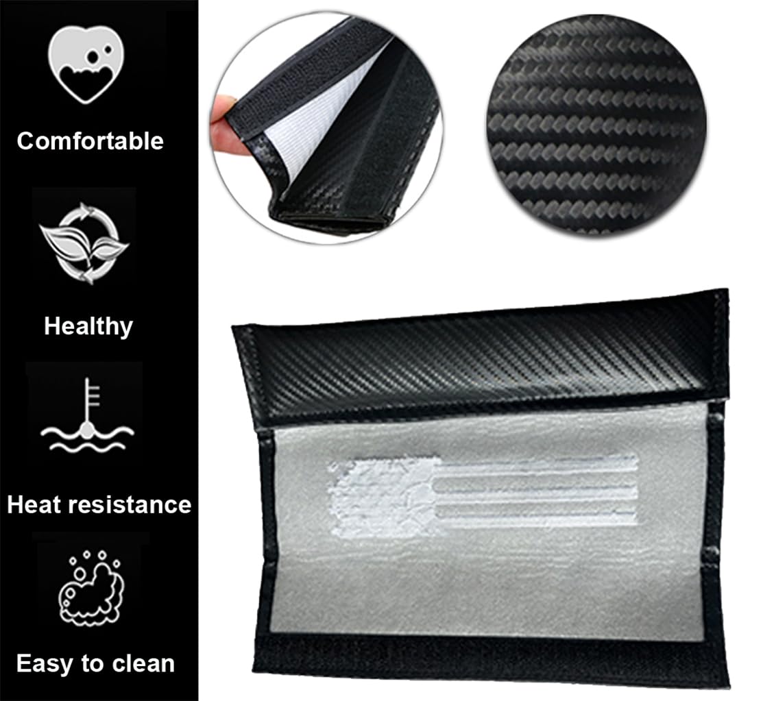 2PCS USA Flag Car Seat Belt Covers - Carbon Fiber Shoulder Pads for Comfort & Safety | American Flag Car Accessories for Patriotic Drivers & Road Trips