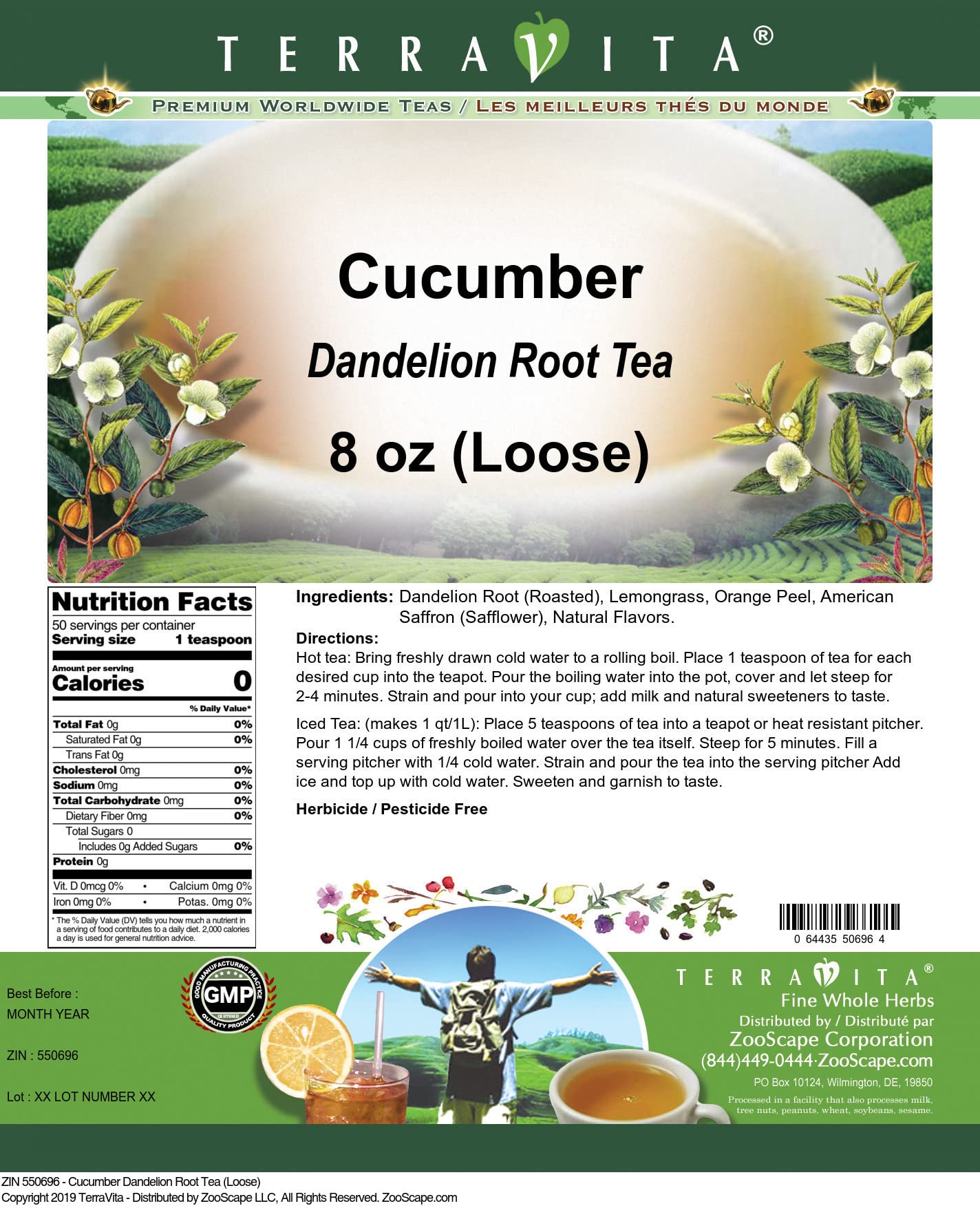 Organic Cucumber Dandelion Root Loose Leaf Tea - 3 Pack (8 oz Each) for Detox & Digestion | Herbal Wellness Tea for Relaxation & Weight Loss | Perfect for Morning Routine & Evening Wind Down
