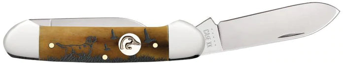 Ducks Unlimited Embellished Smooth Antique Bone Canoe Pocket Knife (07543 SS) - Compact Outdoor Knife for Camping, Fishing & Everyday Carry (EDC)