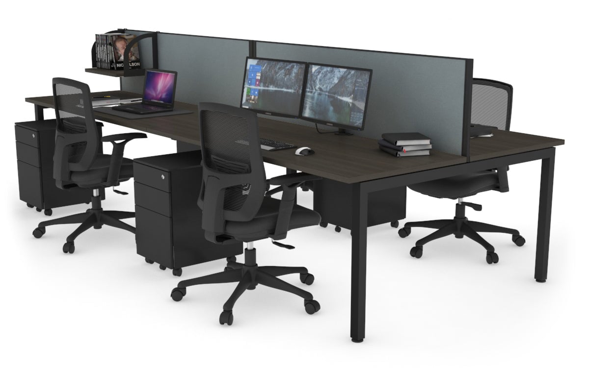 Quadro Square Legs 4-Person Office Workstation Desk - 1800mm x 700mm (71