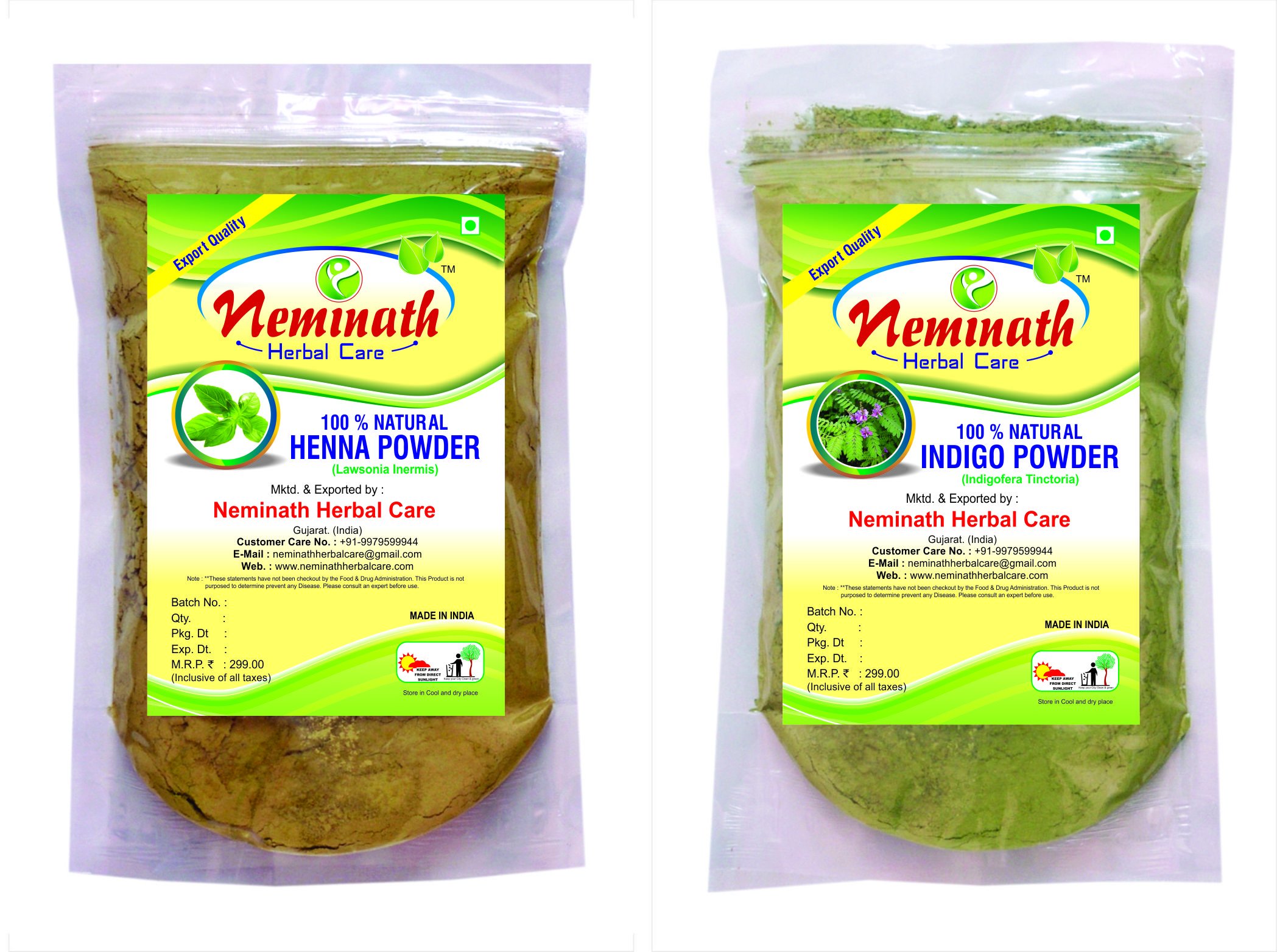 Natural Henna Powder & Indigo Powder for Hair Dye - 100% Organic Herbal Hair Color (16oz) - Safe Gray Coverage & Conditioning Treatment for Women & Men - Perfect for DIY Hair Coloring at Home