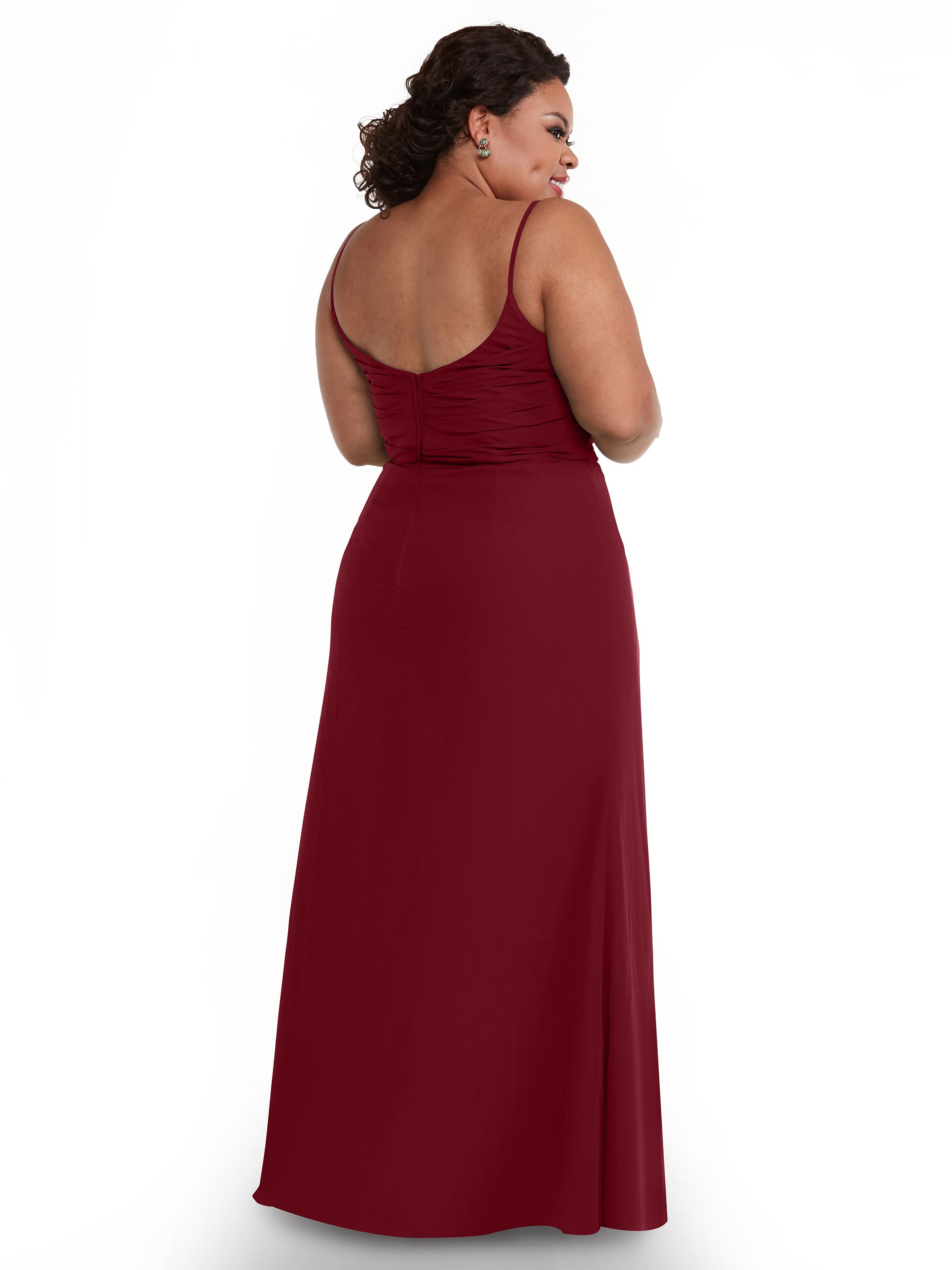 Elegant 80169 Chiffon Sheath Bridesmaid Dress with Pleated Bodice - Perfect for Weddings, Formal Events & Special Occasions