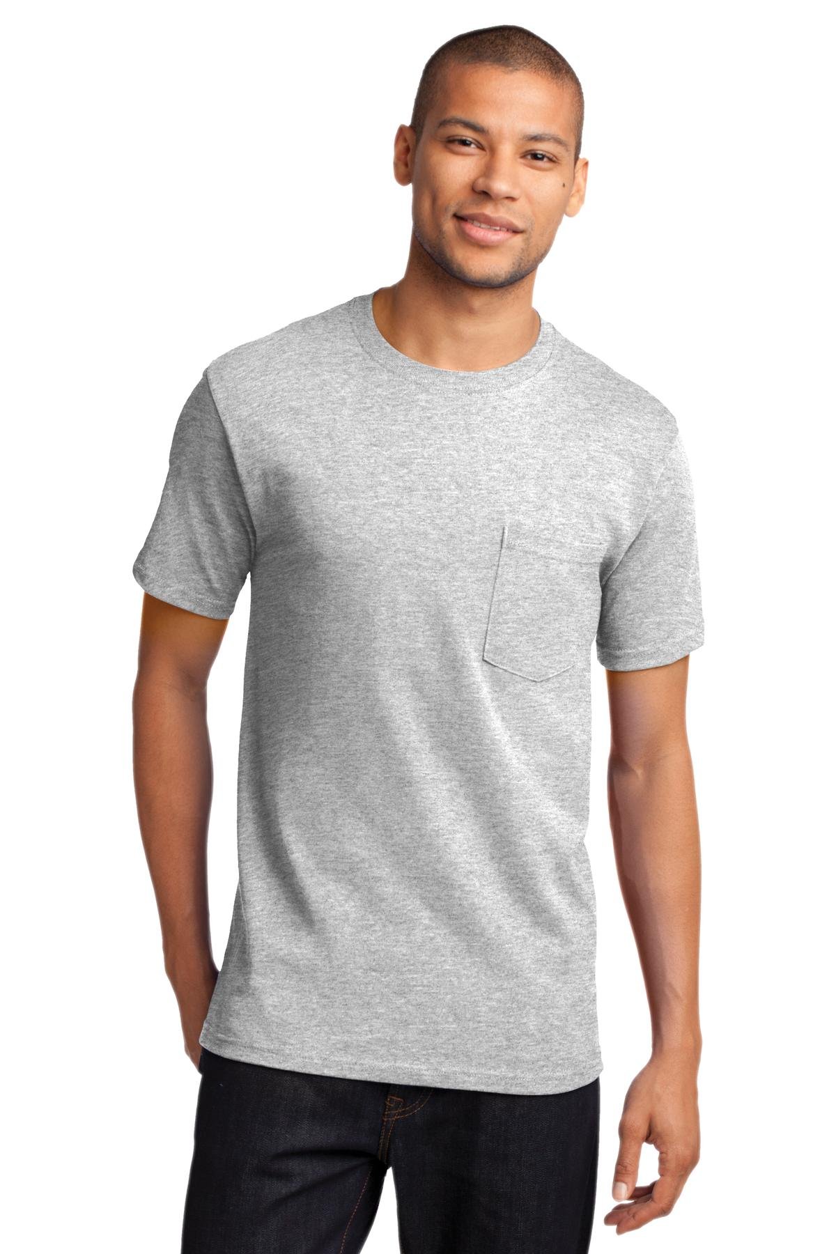 Port & Company Men's Tall Essential Pocket T-Shirt - Ash XXX-Large Tall | Comfortable Casual Wear for Everyday & Work