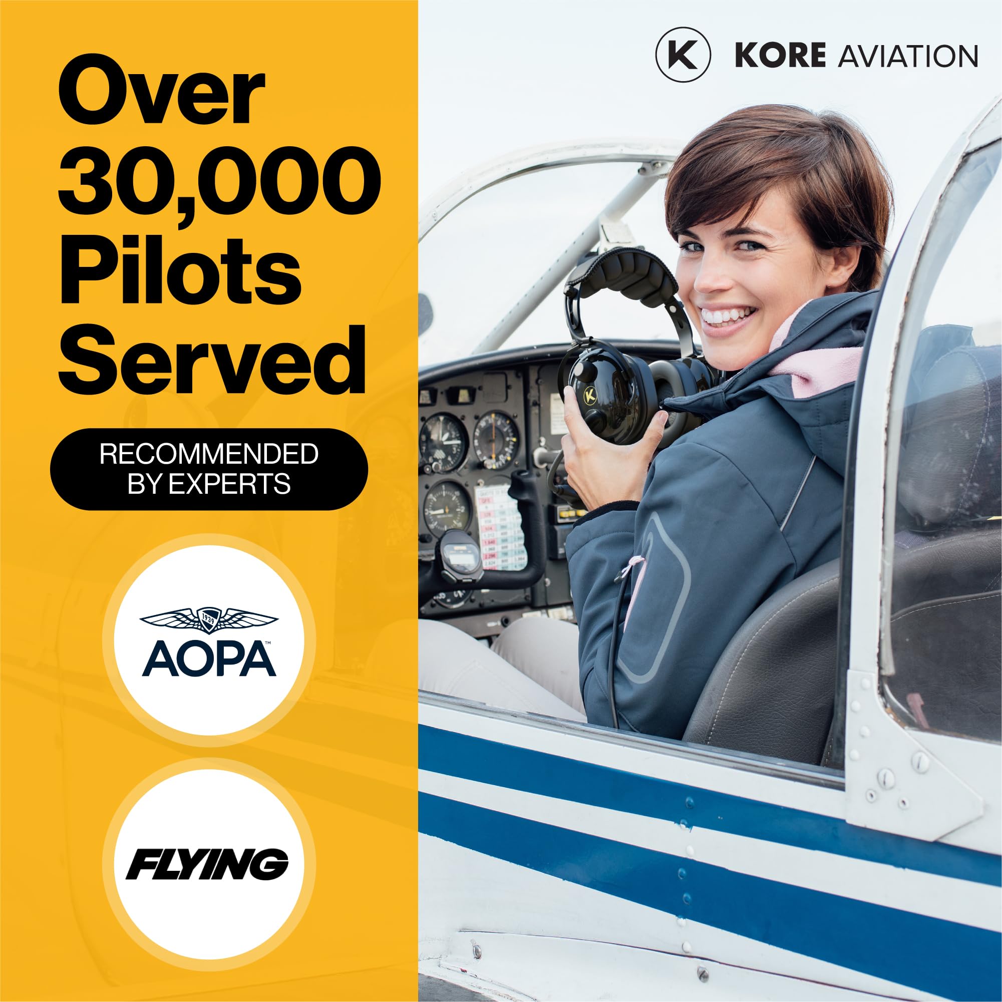 KA-1 Aviation Headset for Pilots - Premium 100% Cotton Washable Double Knit Ear Covers (Pair) - Perfect for Flight Training & Cockpit Use