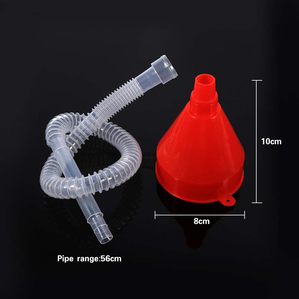**Universal 8cm Oil Funnel with Hose - Flexible Wide Mouth Plastic Filling Funnel for Motorcycle & Vehicle Engine Liquids - Perfect for DIY Oil Changes, Garage Maintenance & Automotive Care**