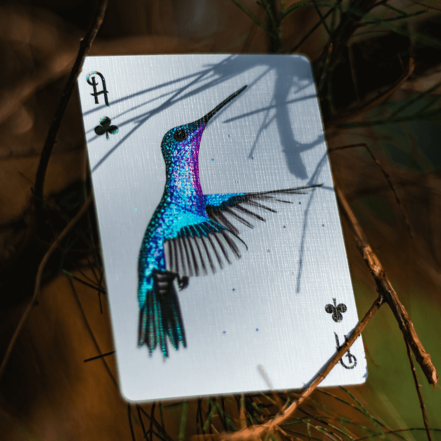 Premium Hummingbird Feathers Playing Cards - Elegant Purple Deck for Magic Tricks, Poker Games & Collectors | Perfect for Parties, Gifts & Cardistry