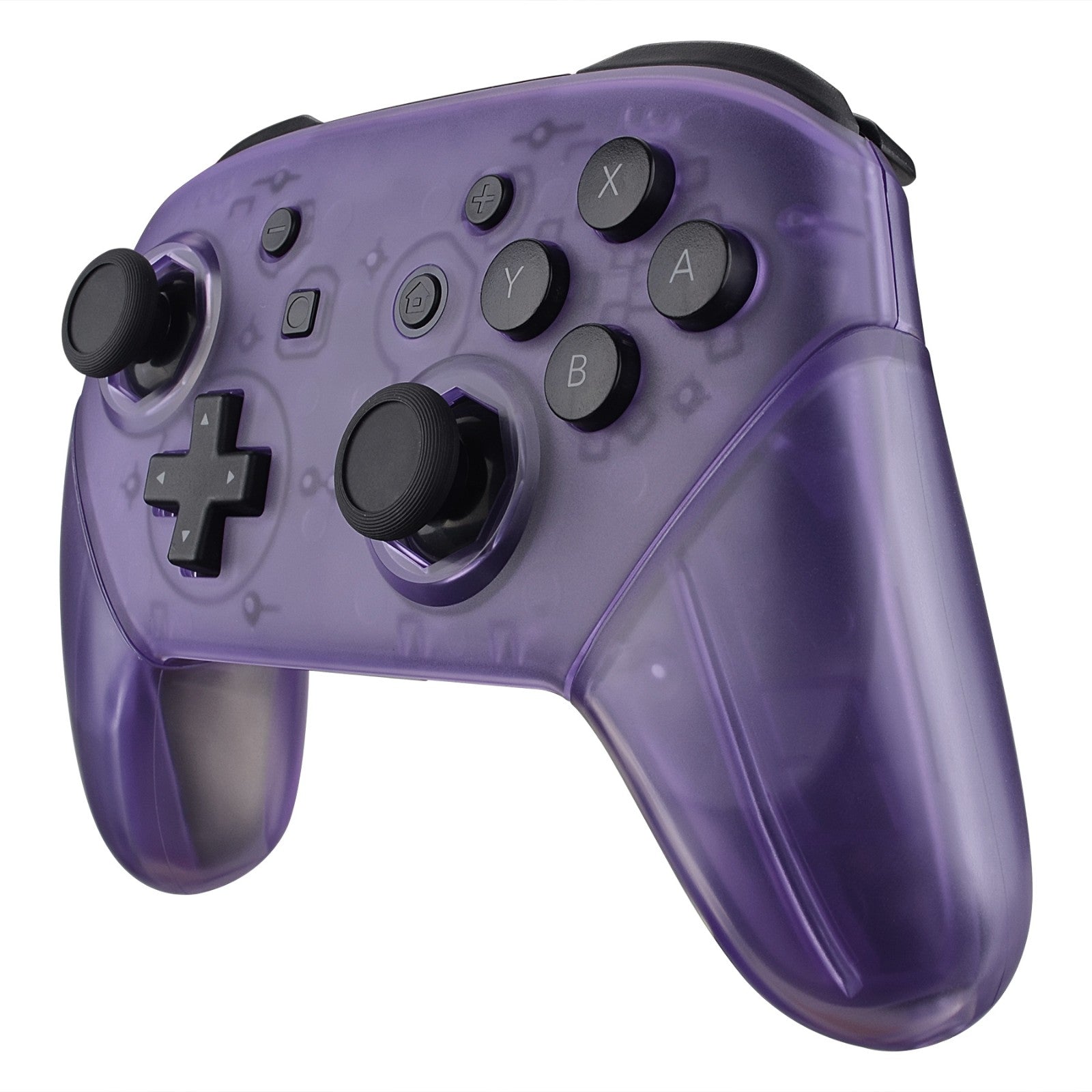 eXtremeRate Octagonal Gated Joystick Replacement Kit - Full Shell Faceplate & Backplate Set for Nintendo Switch Pro Controller - Clear Atomic Purple - Perfect for Gaming, DIY Mods & Controller Customization