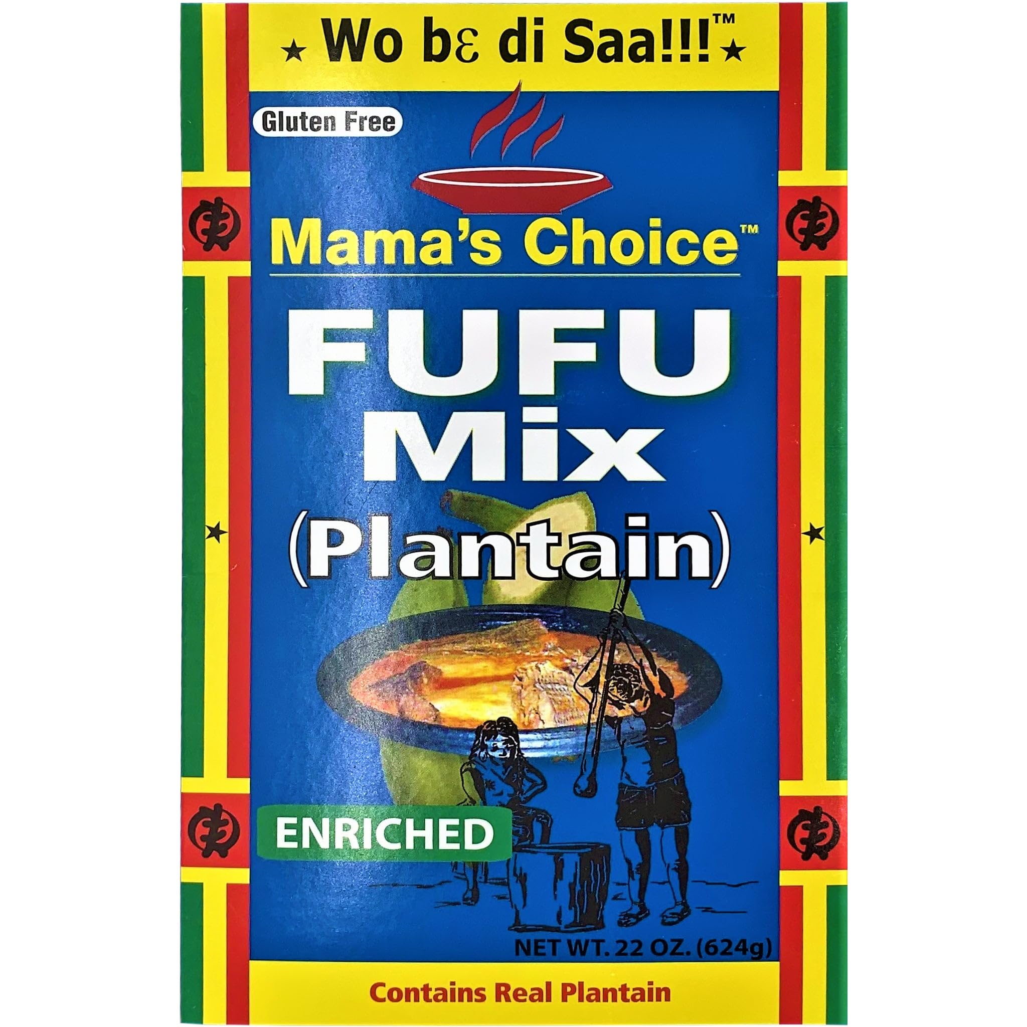 MAMA'S CHOICE - Banana Flour (Fufu) 1 X 624g | Gluten-Free African Cooking Ingredient | Perfect for Traditional Dishes, Baking & Healthy Recipes