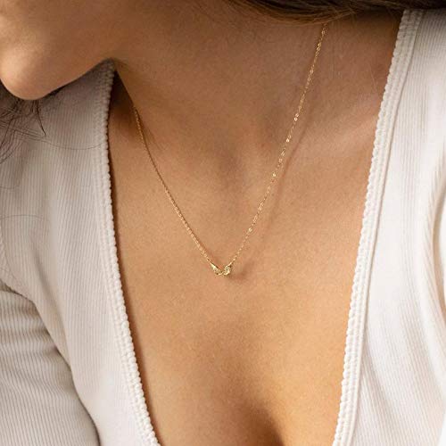 MEVECCO 18K Gold Filled Angel Wings Pendant Necklace - Tiny Guardian Angel Charm Jewelry for Women | Dainty Minimalist Necklace for Everyday Wear, Gift Giving & Special Occasions