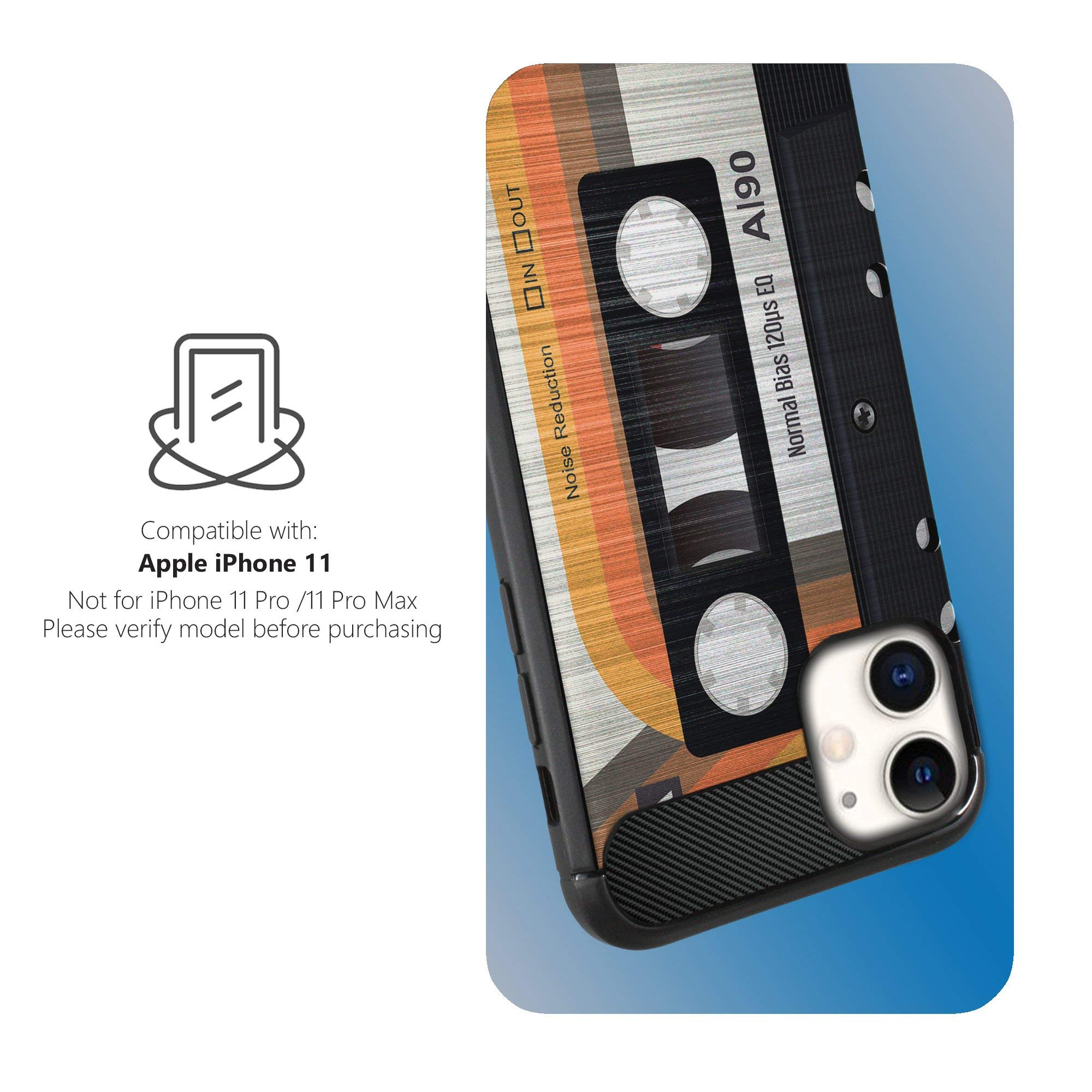 Apple iPhone 11 Case (6.1 Inch) - Stylish Pictorial TPU Cover with Retro Cassette Design | Slim, Flexible & Protective Phone Case for iPhone XI (2019) | Perfect for Daily Use, Travel & Gift Giving