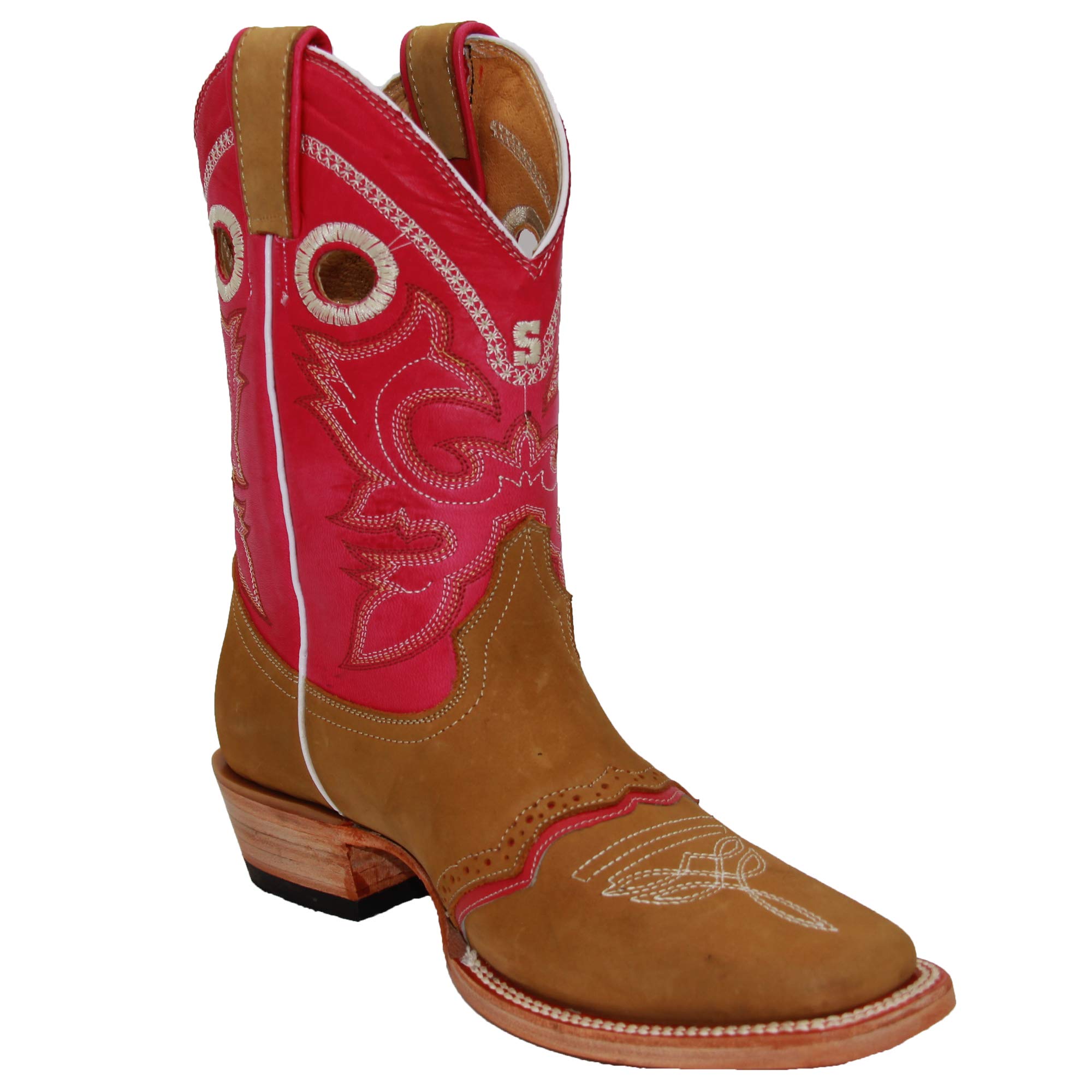 Women's Genuine Leather Cowboy Boots - Western Square Toe Cowgirl Boots for Rodeo, Country Dancing & Outdoor Riding | Comfortable & Stylish