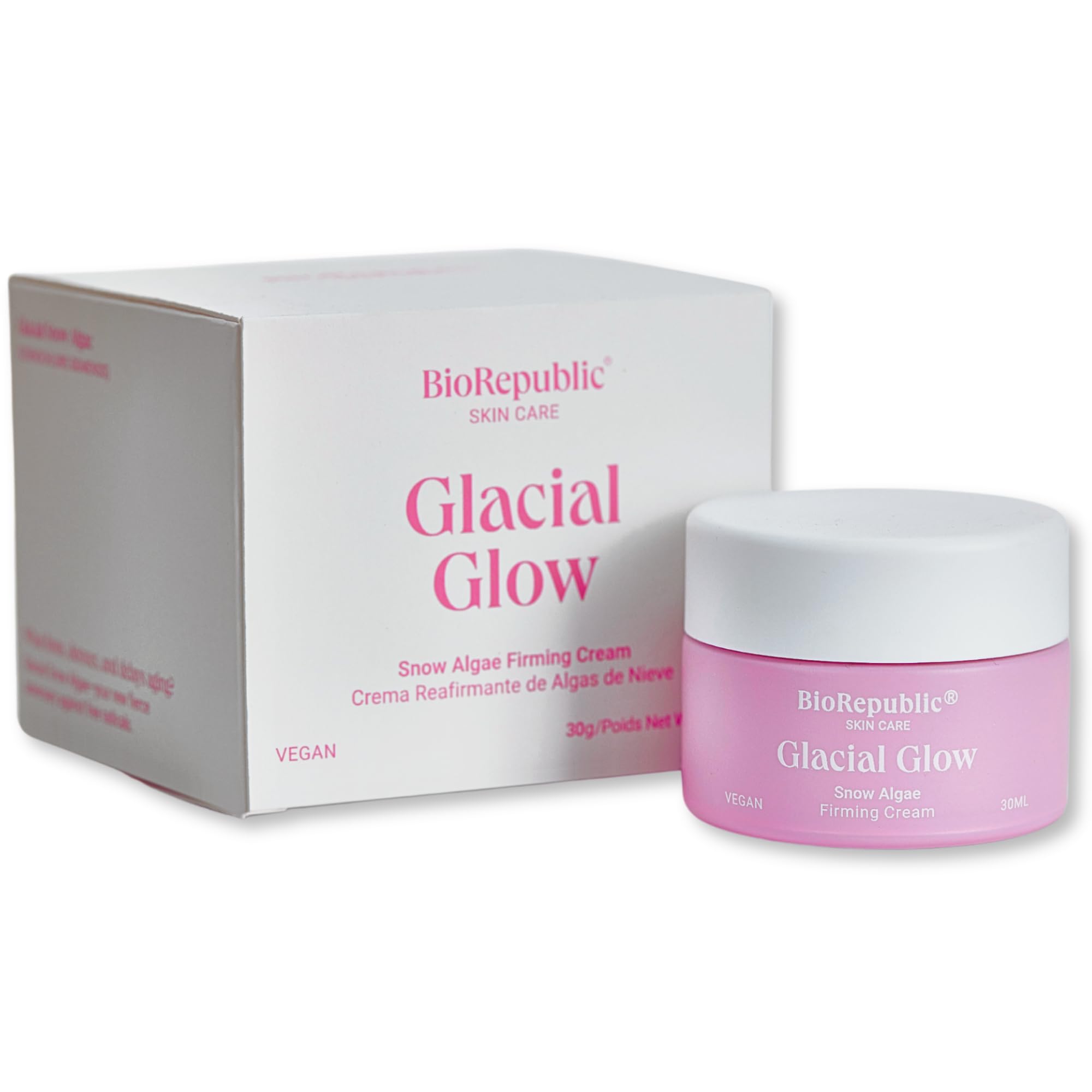 BioRepublic Super Collagen + Detox Glacial Algae Face Cream with Snow Algae, Niacinamide & Hyaluronic Acid - Brightening & Revitalizing Vegan Skincare for All Skin Types - Perfect for Daily Hydration & Anti-Aging Routine (30mL)