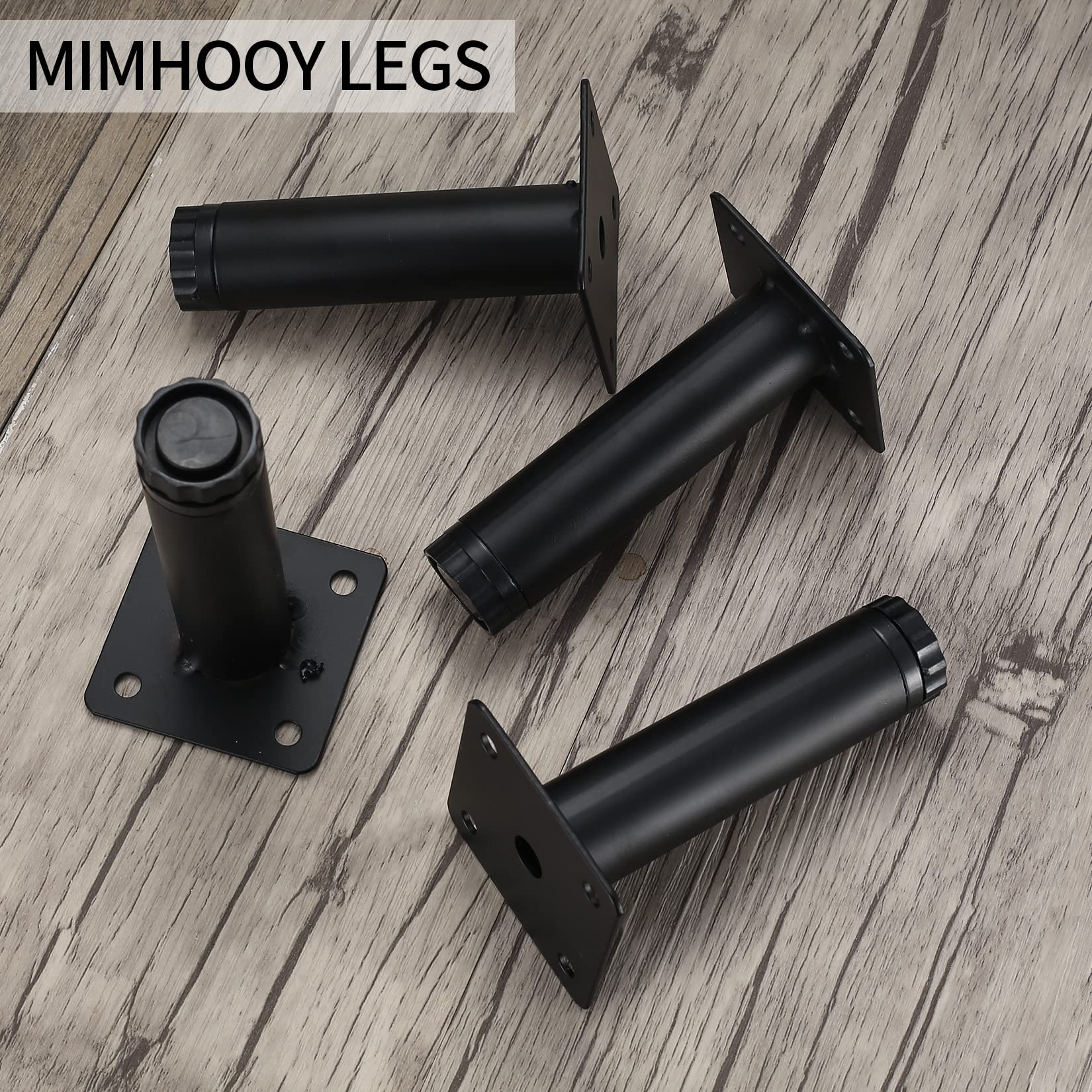 4 Pack Adjustable Furniture Legs 4 Inch/10cm - Heavy Duty Cabinet Legs for Sofa, Table, Chair, Desk, Kitchen Cabinet - Perfect for Home, Office & DIY Furniture Projects