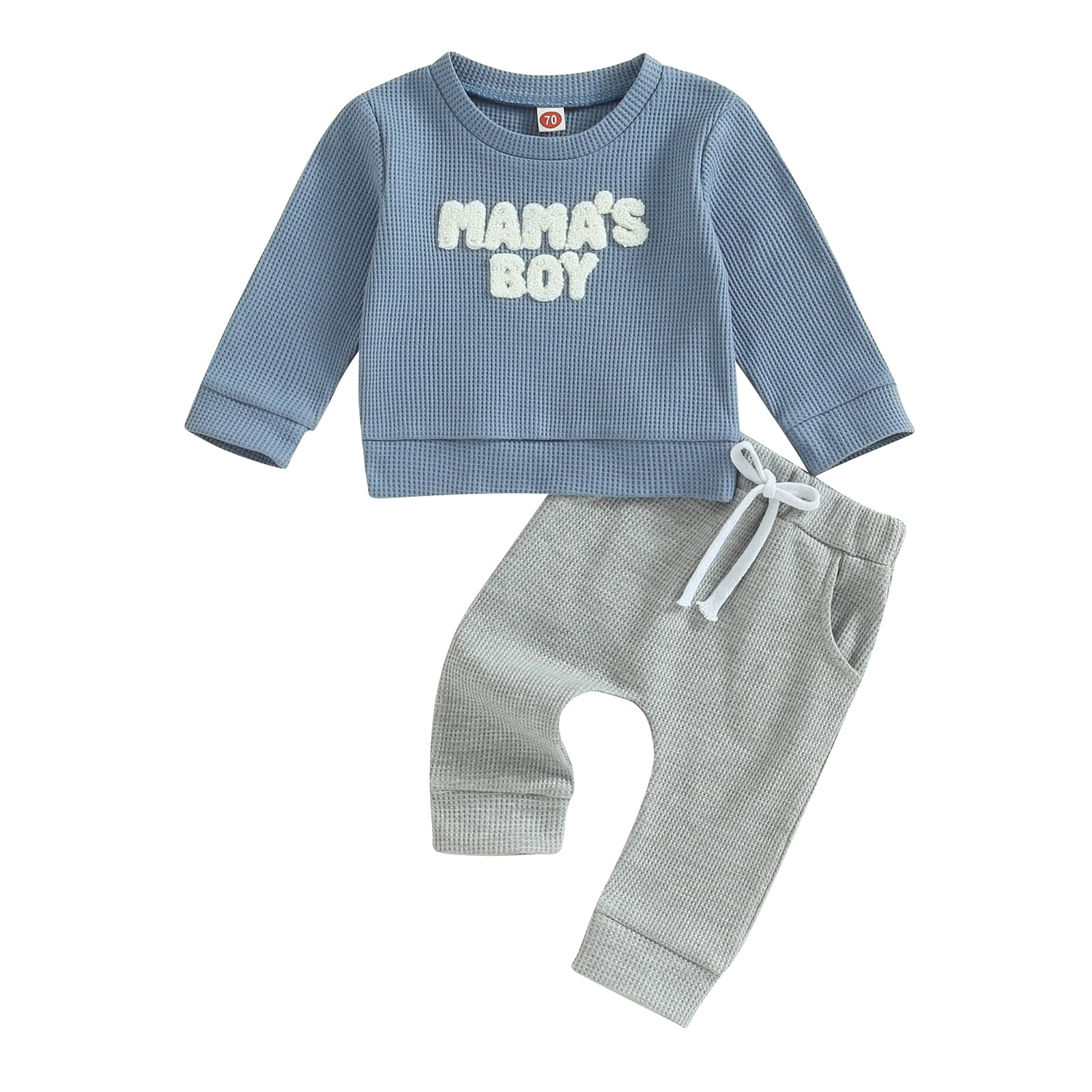 Gender Neutral Baby Clothes Set - Soft Waffle Knit Sweatshirt & Pants for Newborns | Cozy Fall Winter Outfit for Boys & Girls | Perfect for Playdates, Family Photos & Holiday Gifts