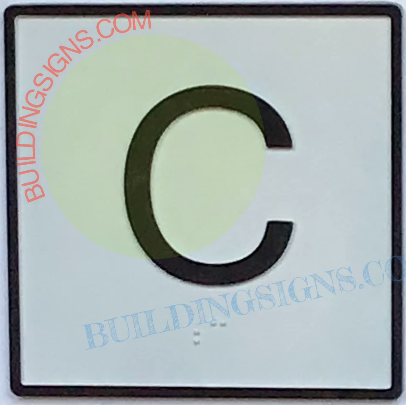 Elevator Floor Number C Sign - Cast Iron JAMB Plate for Elevator with White Background (4x4 Inch) - Ideal for Basement, Parking & Multi-Level Buildings - The Iron Line