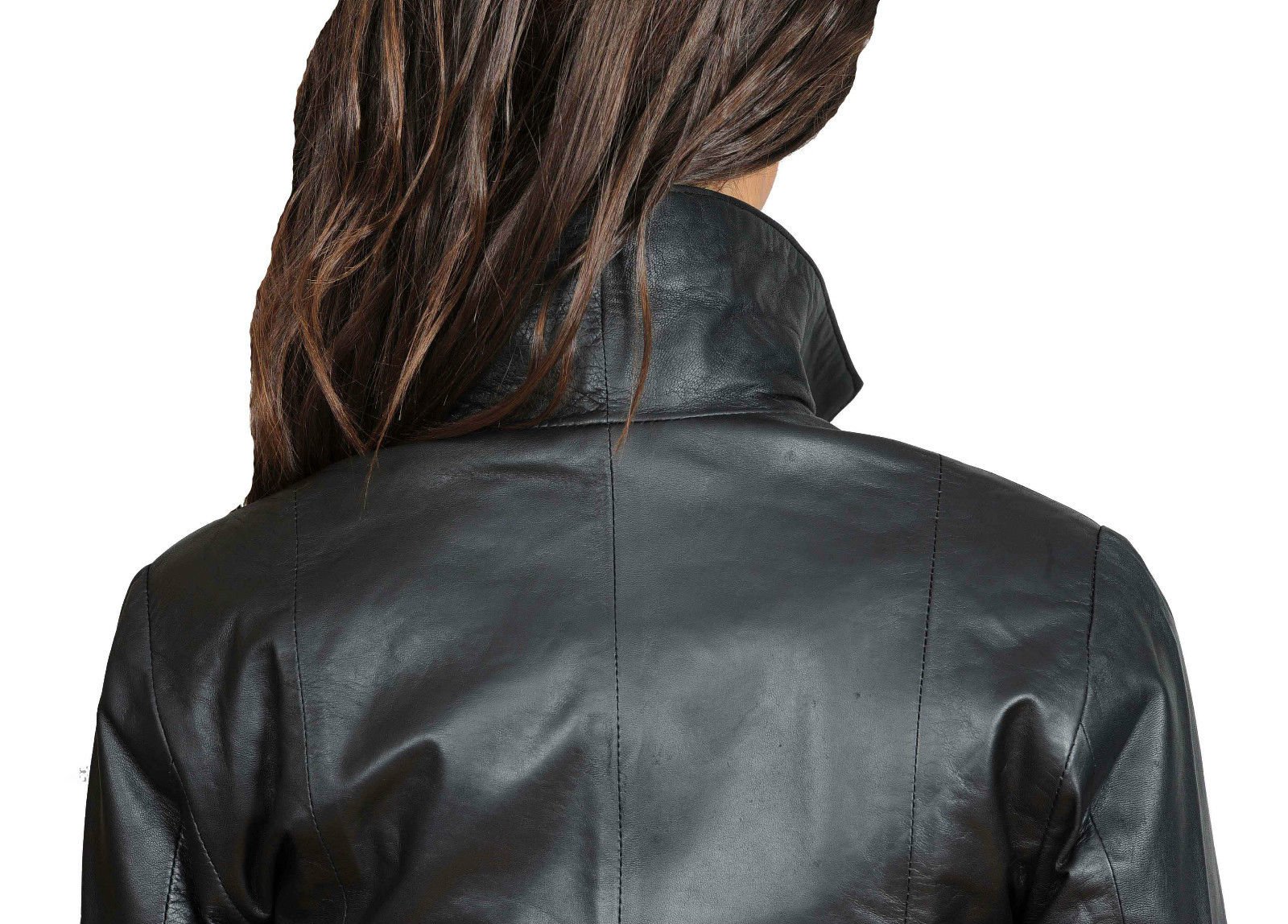 **Women's Genuine Leather Motorcycle Jacket - Black Biker Bomber Jacket for Women (XXL) - Perfect for Riding, Casual Wear & Outdoor Adventures**