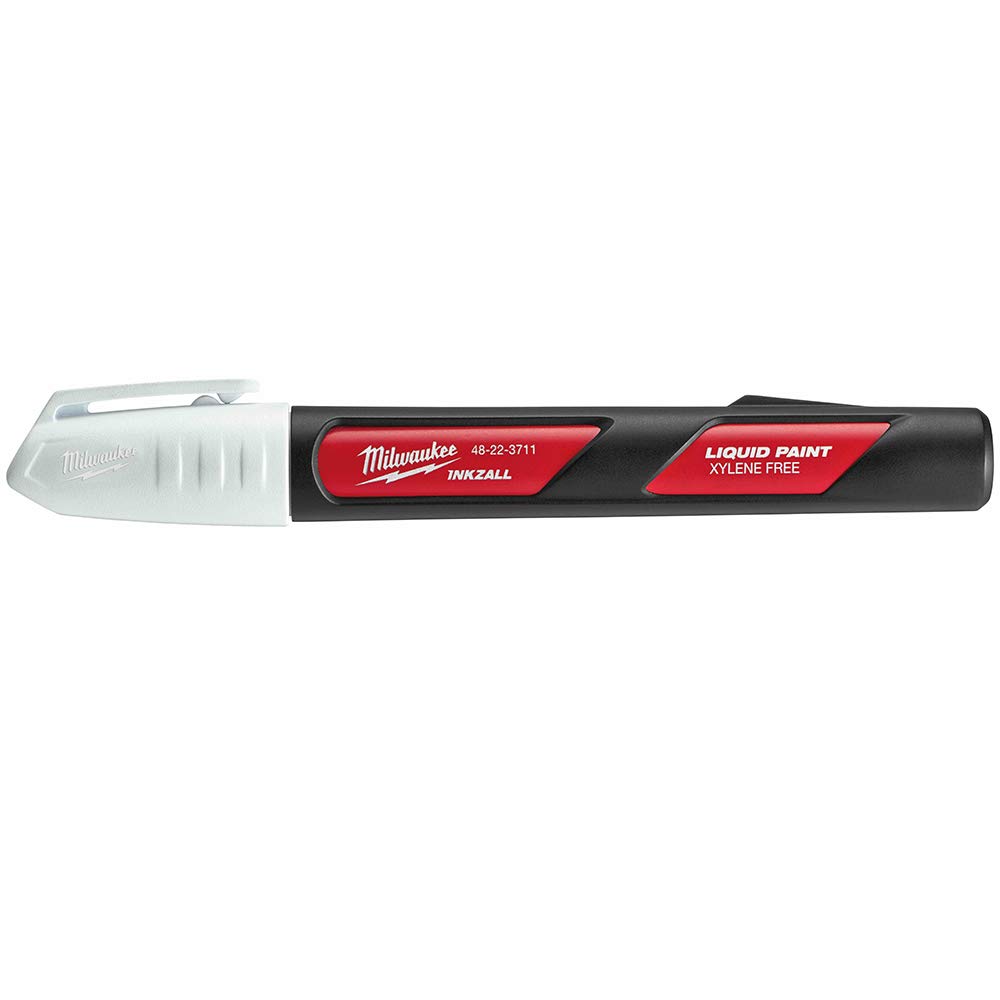 Milwaukee Electric Tools White Paint Marker (48-22-3712) - Permanent Marker for Metal, Wood, Plastic - Ideal for Construction, DIY Projects & Industrial Labeling