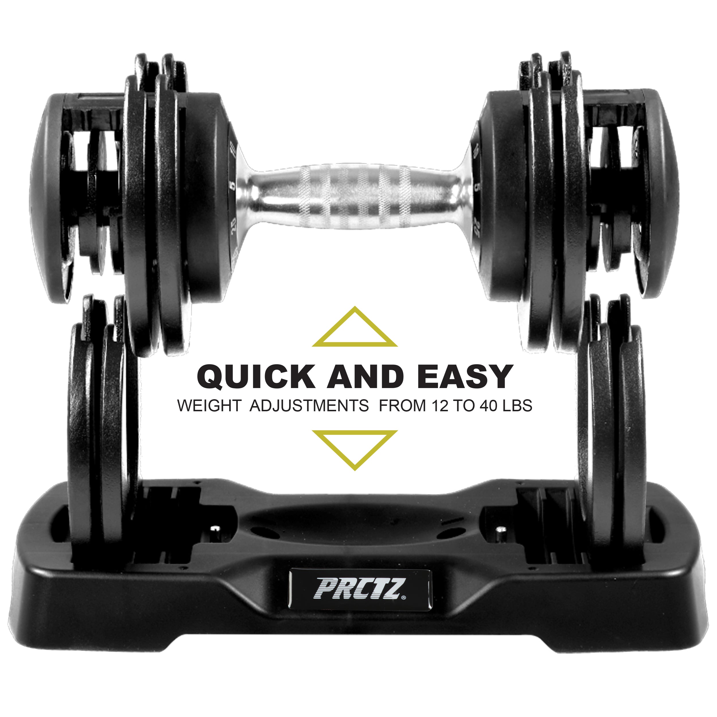 PRCTZ Adjustable Dumbbell Single - 25lb & 55lb Weight Options for Home Gym, Strength Training & Workout | Perfect for Small Spaces & Full-Body Exercises