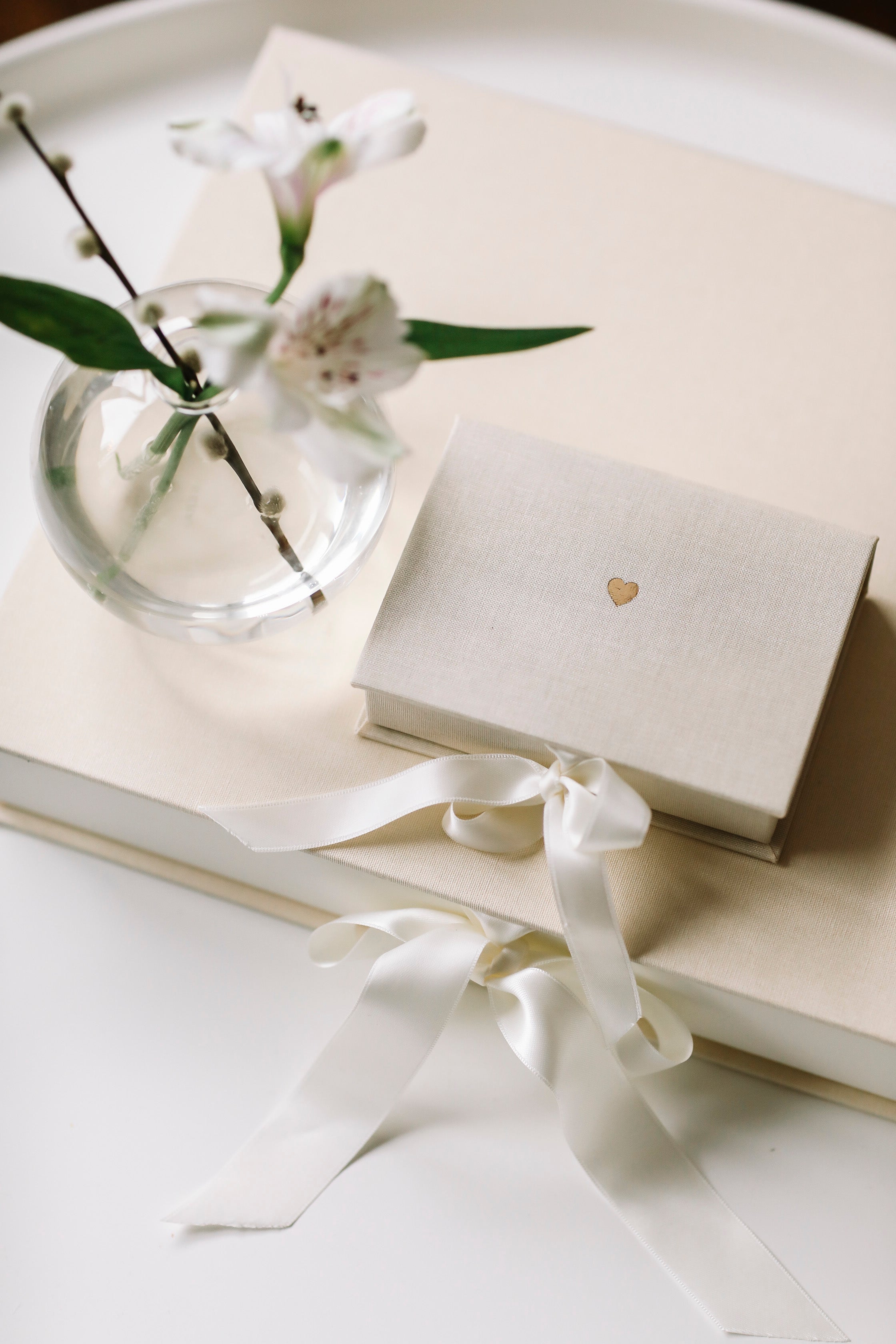 Bookbinders Design A6 Ivory Box with Silk Ribbon - Perfect for Wedding Invitations, Gift Packaging & Keepsake Storage