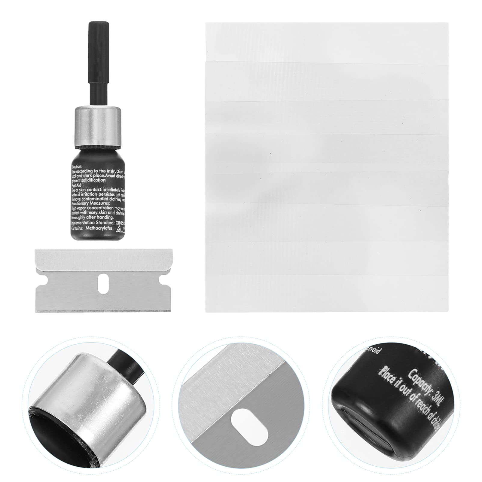 Wakauto 2 Sets Professional Car Windshield Crack Repair Kit - DIY Auto Glass Repair Tool for Chips, Cracks & Bullseyes - Perfect for Home, Roadside & Emergency Vehicle Maintenance