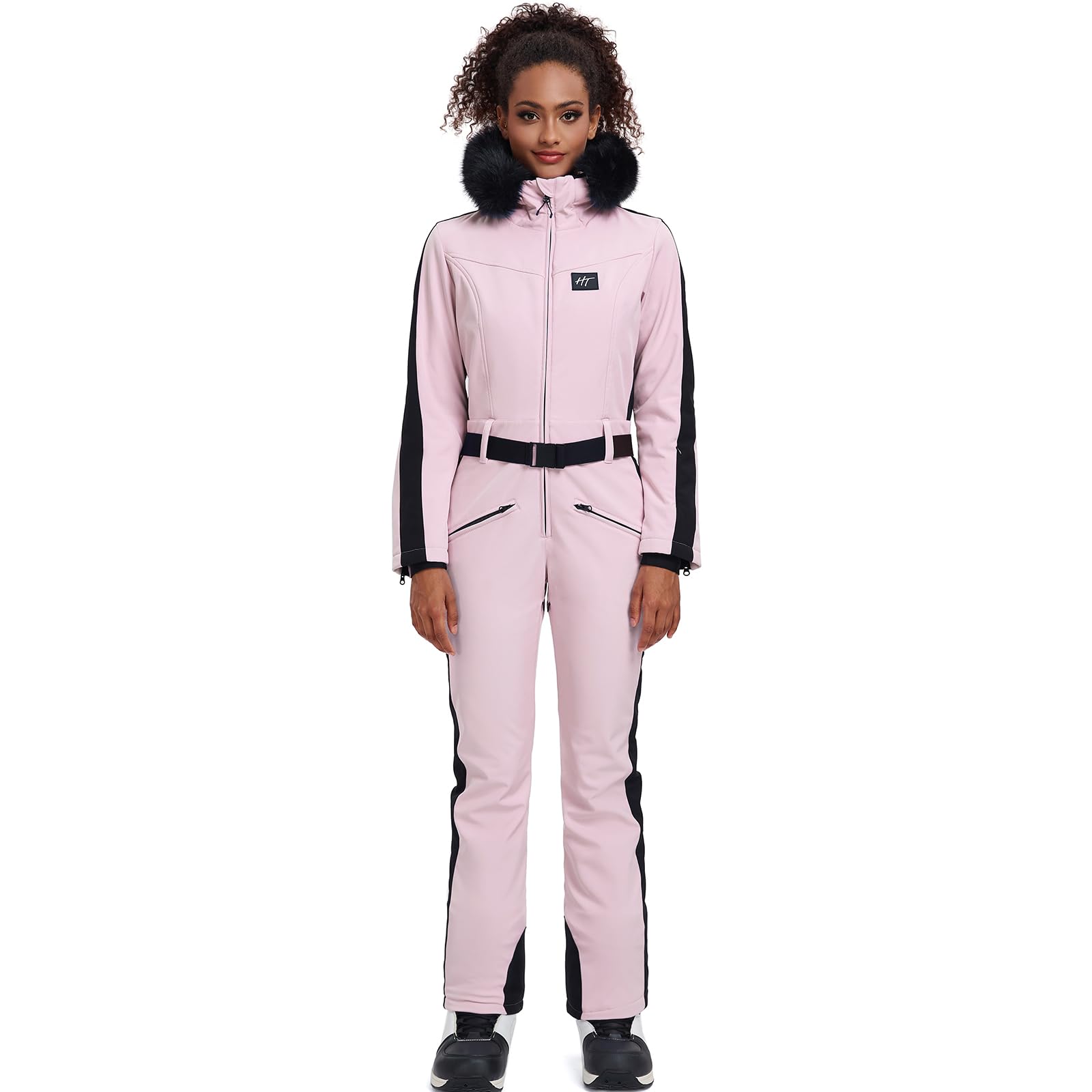 HOTIAN Women's Slim Fit Waterproof Ski Suit - One Piece Jumpsuit for Snowboarding & Winter Outdoor Activities | Warm & Comfortable for Skiing, Snow Sports & Cold Weather Adventures