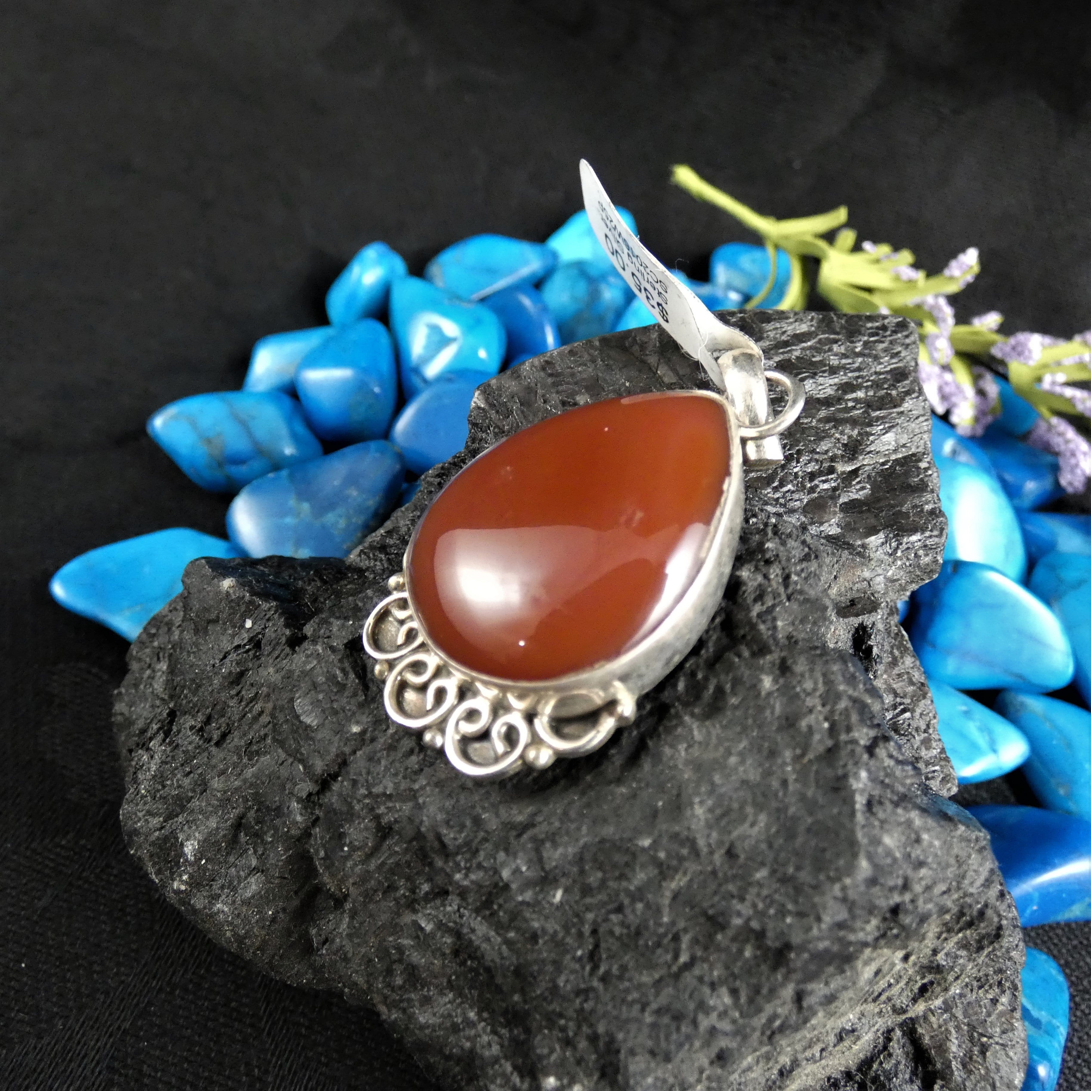 Natural Carnelian Gemstone Sterling Silver Pendant Necklace for Women - Elegant Healing Crystal Jewelry for Meditation, Energy Balancing & Spiritual Gifts