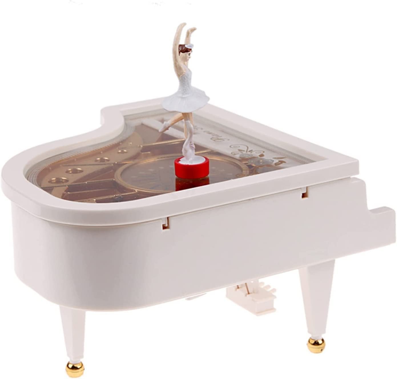 YYUNG Classical Ballerina Girl Music Box with Clockwork Mechanism - Rotary Piano Music Box Set for Home Decor, Gift & Special Occasions | Perfect for Weddings, Anniversaries & Nursery Decor