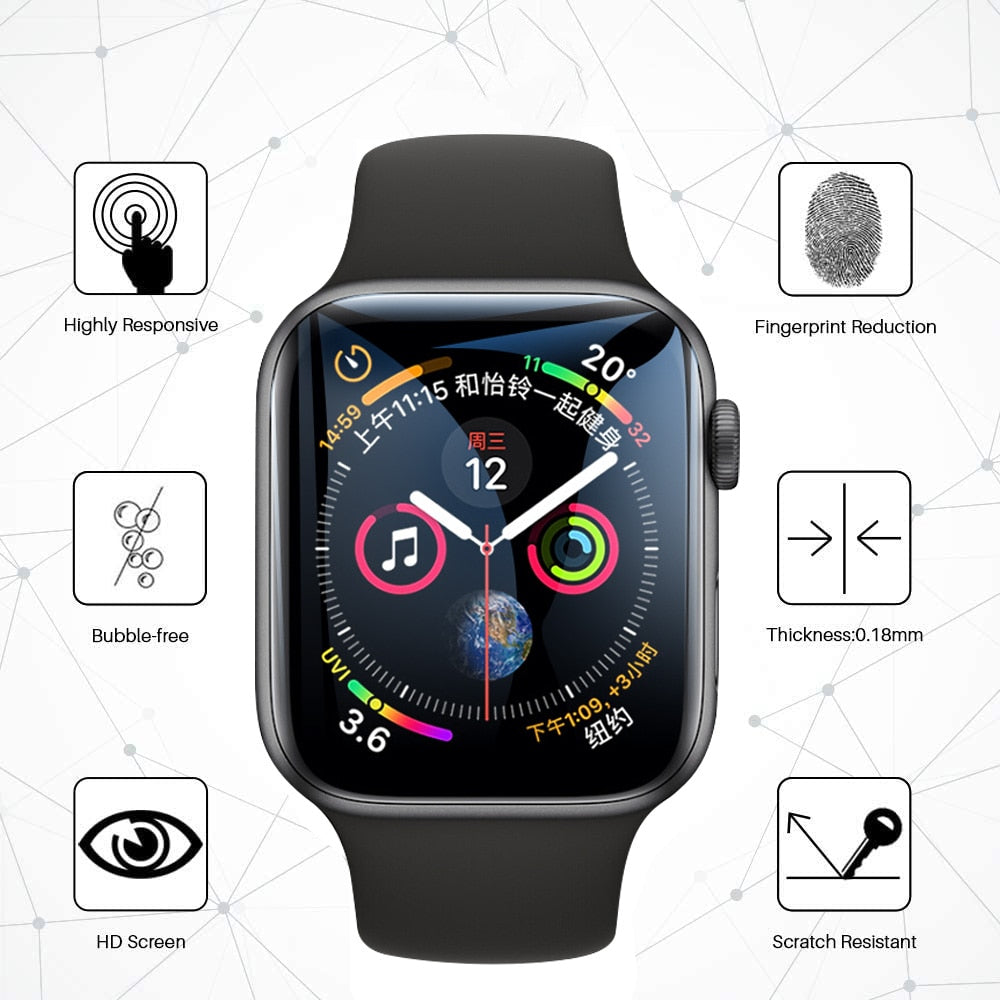 Tempered Glass Screen Protector for Apple Watch Series 9/8/7 - HD Clear, Anti-Scratch, Bubble-Free - Perfect for Workouts, Swimming & Daily Wear