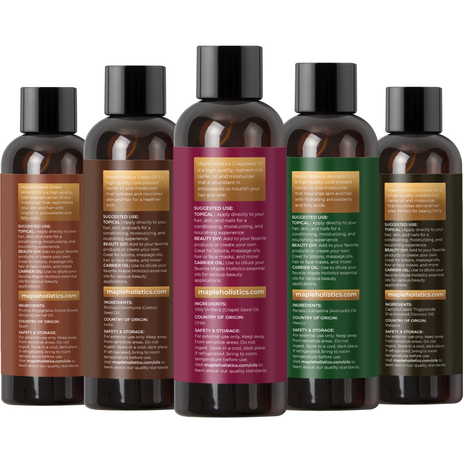 Best Carrier Oil Set for Aromatherapy & Massage - 100% Pure & Natural Essential Oil Dilution Blends for Skin & Hair Care