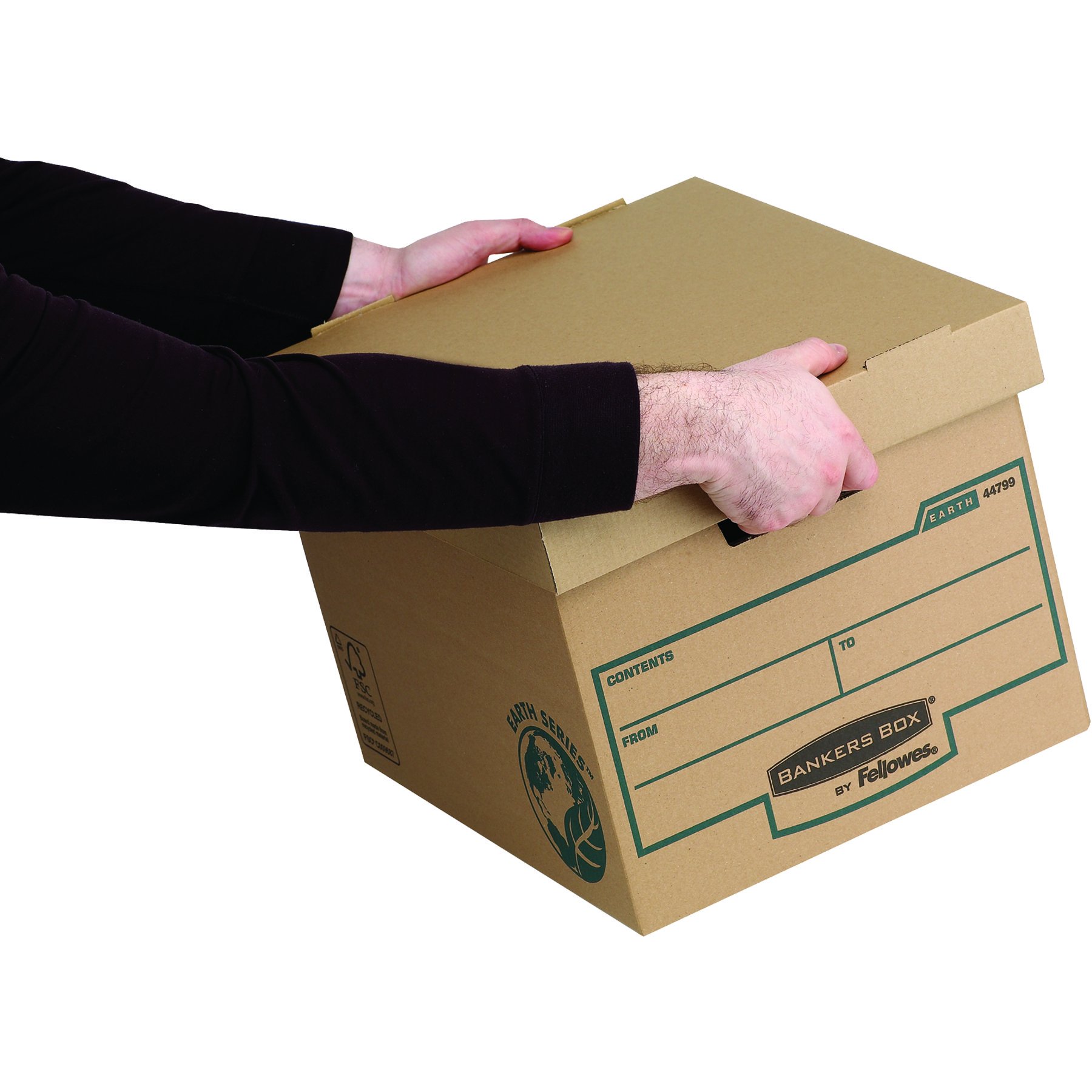 Bankers Box Earth Series Heavy Duty Storage Boxes - 10 Pack | Durable Moving & File Storage for Office, Home & Business Organization