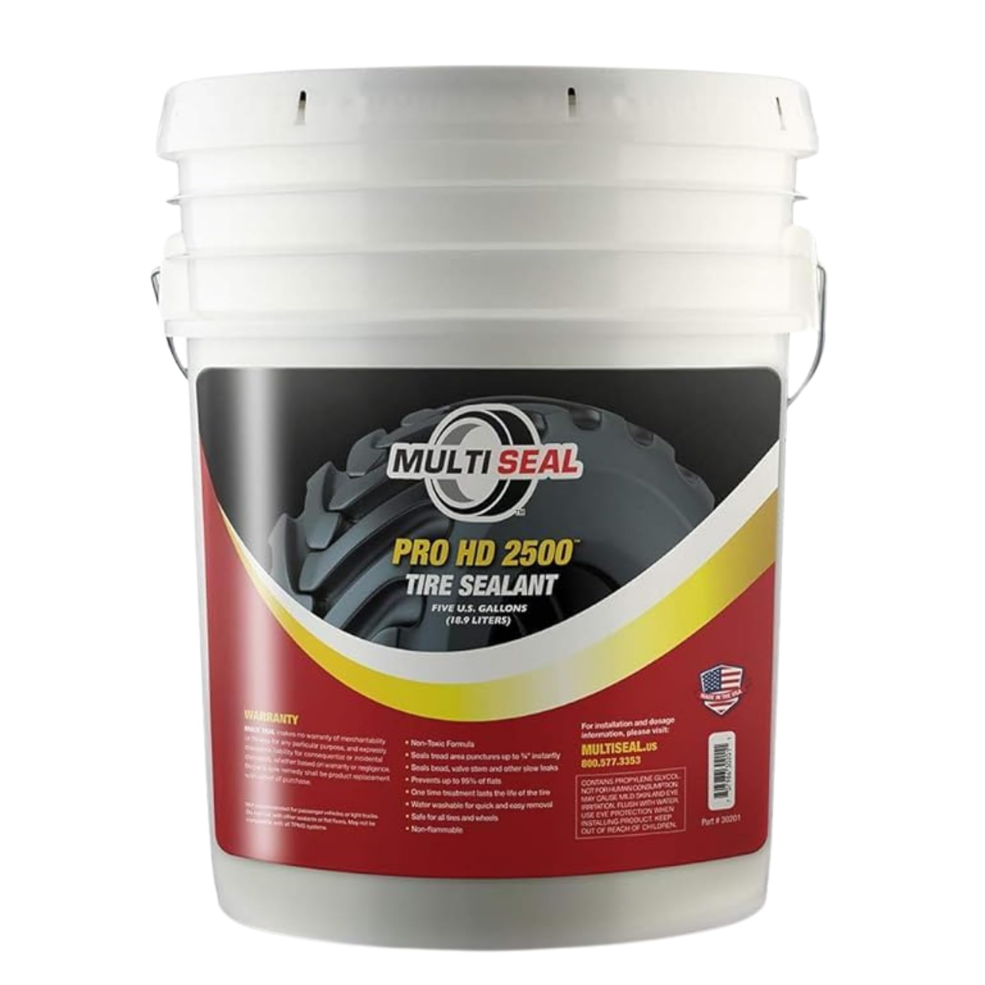 PRO HD 2500 Heavy Duty Tire Sealant - Industrial & Agricultural Grade, 5 Gallon Pail - Perfect for Tractors, Forklifts & Construction Equipment