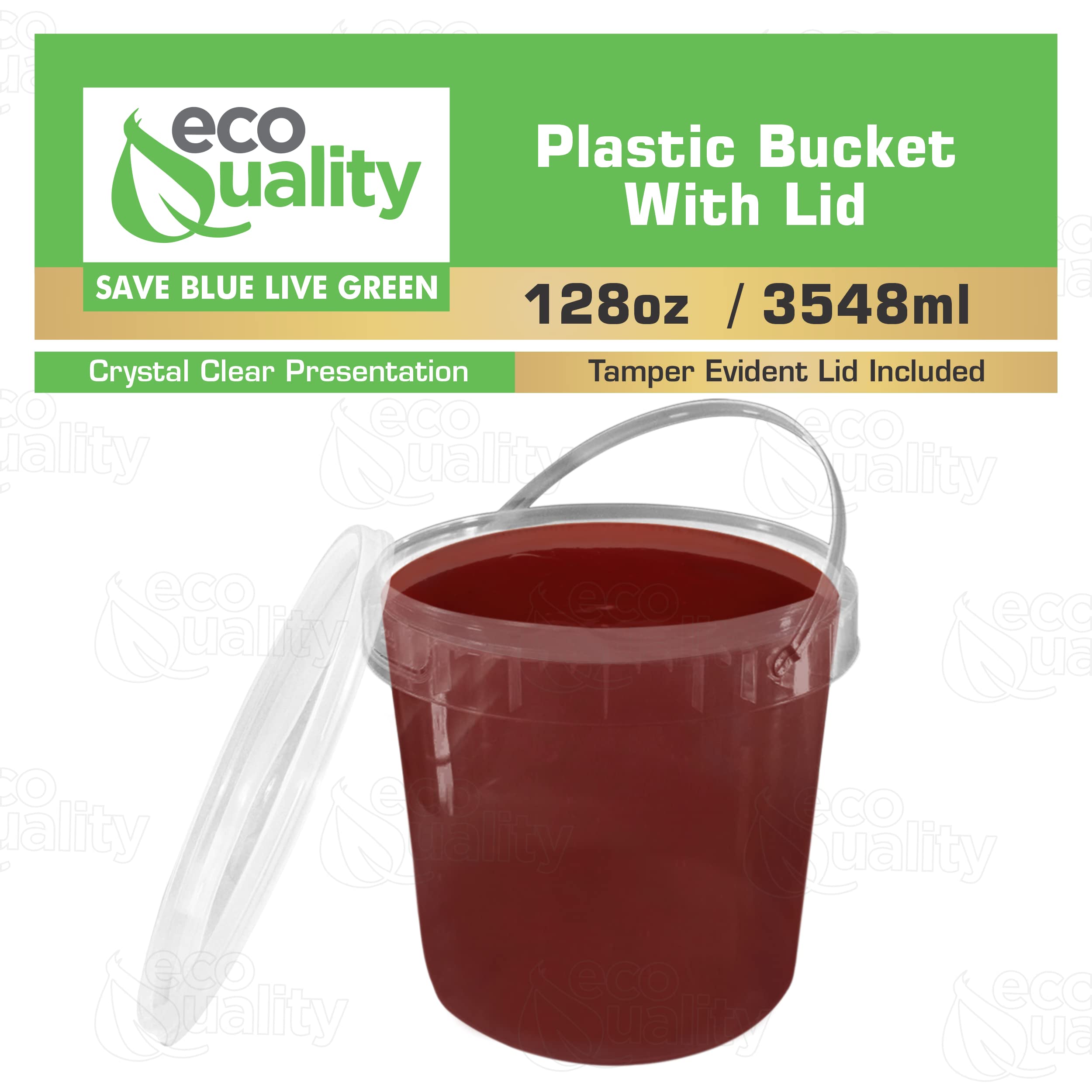 60 Pack 1 Gallon (128 oz) Clear Plastic Buckets with Lids & Handles - Food Grade BPA Free Storage Containers for Ice Cream, Freezer & Microwave Safe - Perfect for Bulk Food Storage, Restaurant Supplies & Home Organization