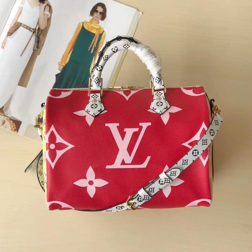 Authentic Louis Vuitton Speedy Bandouliere 30 Monogram Crossbody Bag in Rouge - Perfect for Travel, Work & Everyday Luxury Fashion Accessory