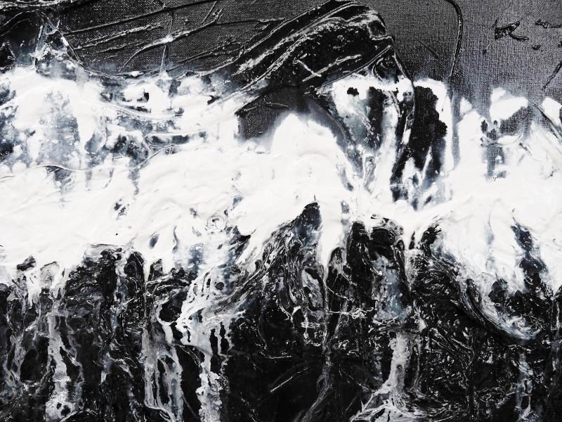 240cm x 100cm Large Black Abstract Canvas Wall Art Painting - Modern Home Decor for Living Room, Bedroom & Office
