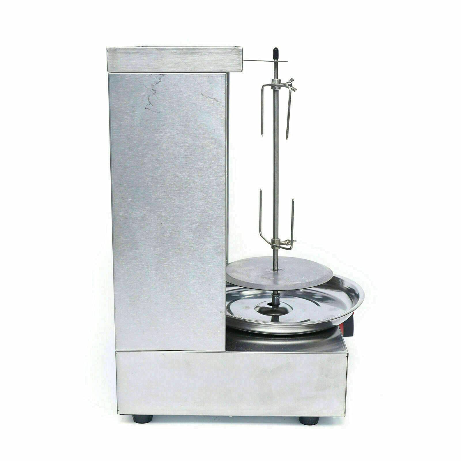 Commercial Gas Shawarma Machine - Vertical LPG Kebab Grill, Smokeless BBQ Rotisserie Oven with 1 Burner, 110V for Restaurants, Food Trucks & Catering Events