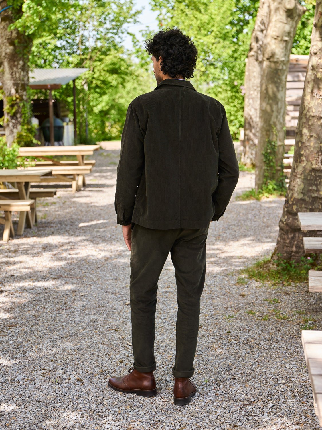 Men's Olive Green Corduroy Pants - Comfortable Casual Trousers for Everyday Wear & Outdoor Activities
