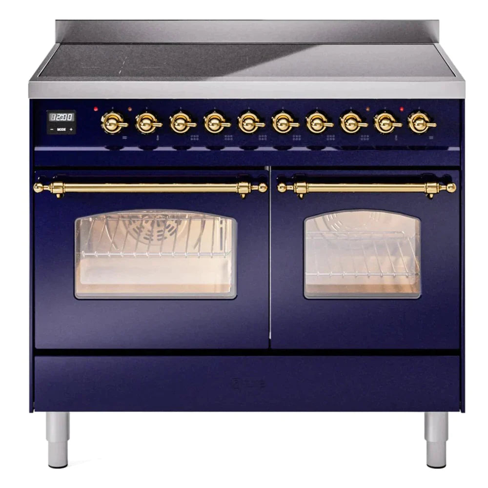 ILVE 40 Nostalgie II Series Freestanding Electric Double Oven Range - 6 Burners, Triple Glass Cool Door, Convection Oven, TFT Display & Child Lock | Perfect for Home Kitchens & Professional Chefs (Model UPDI406NMP)