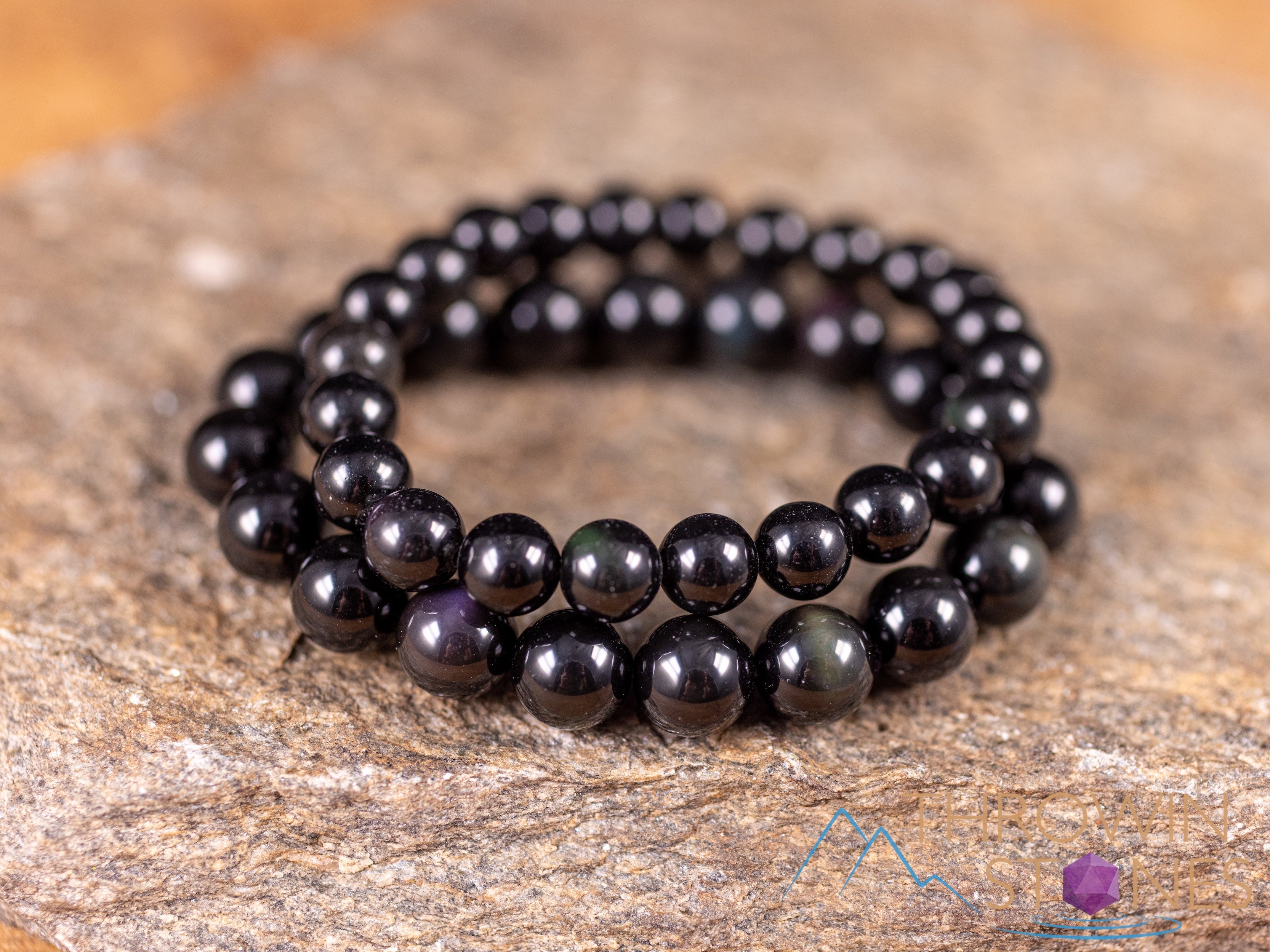 OBSIDIAN Crystal Bracelet - Round Beads Handmade Healing Jewelry for Women & Men, Black Stone Beaded Bracelet E1066 | Meditation, Energy Balancing & Spiritual Protection