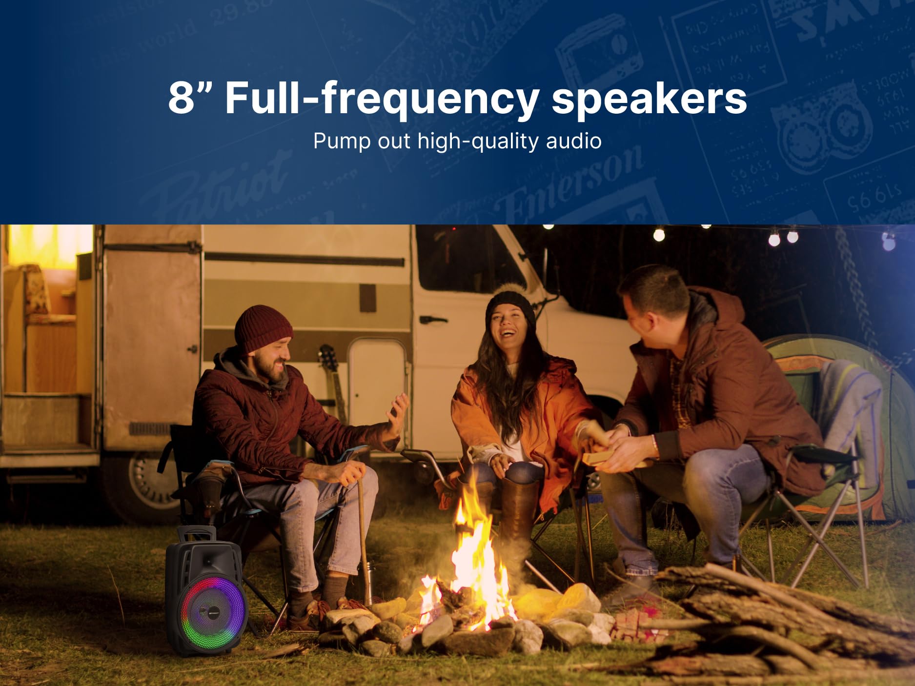 Portable Bluetooth Party Speaker with 8