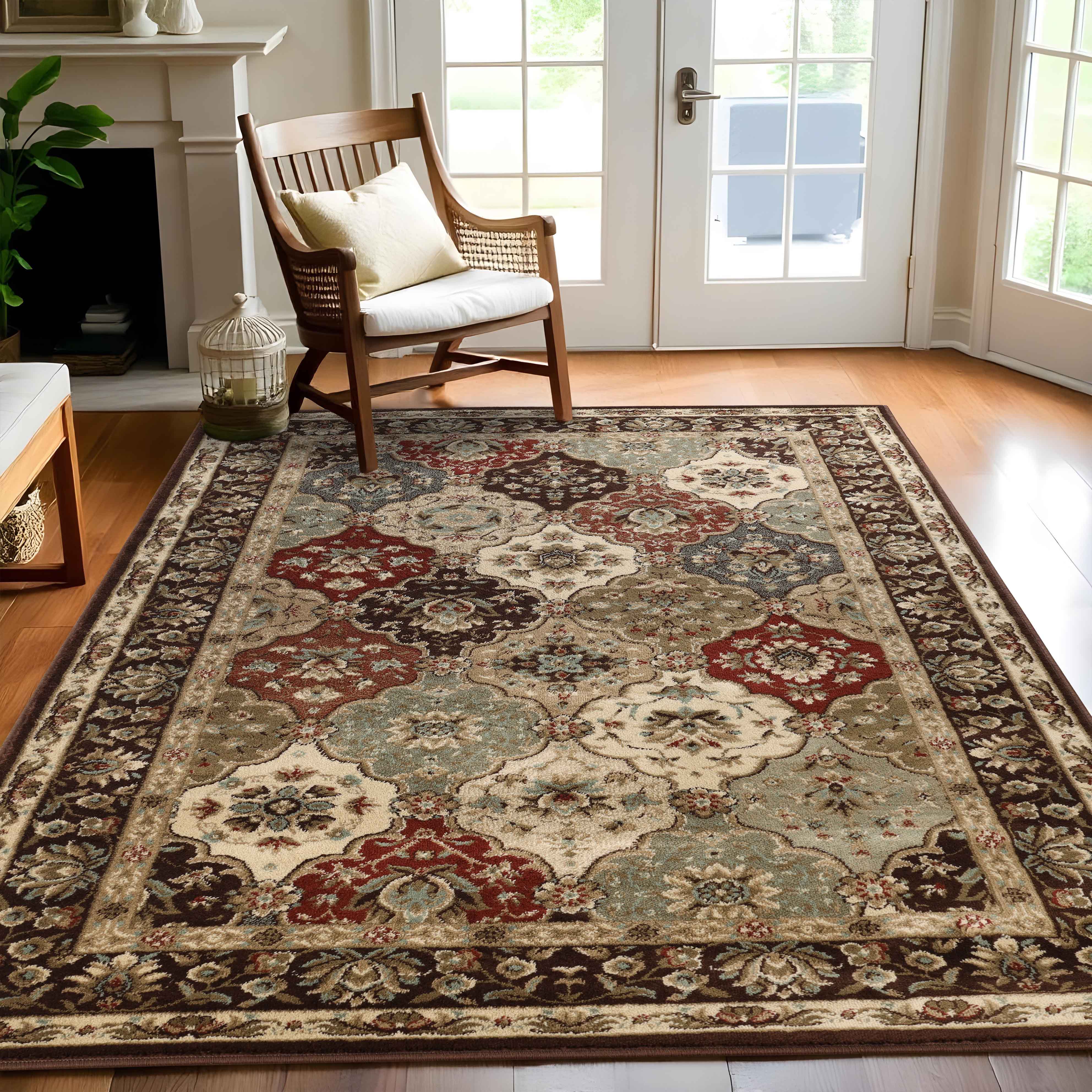 Palmyra Traditional Floral Medallion Indoor Area Rug - Non-Slip Living Room Carpet, Bedroom Runner Rug for Home Decor | Perfect for Hallway, Entryway & Cozy Spaces