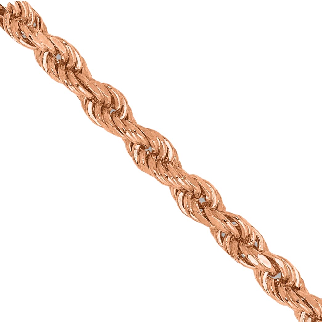 14K Rose Gold Rope Chain Necklace - Diamond-Cut Handmade Jewelry - 1.5mm to 2.25mm Width Options - Perfect for Everyday Wear, Gifts & Special Occasions