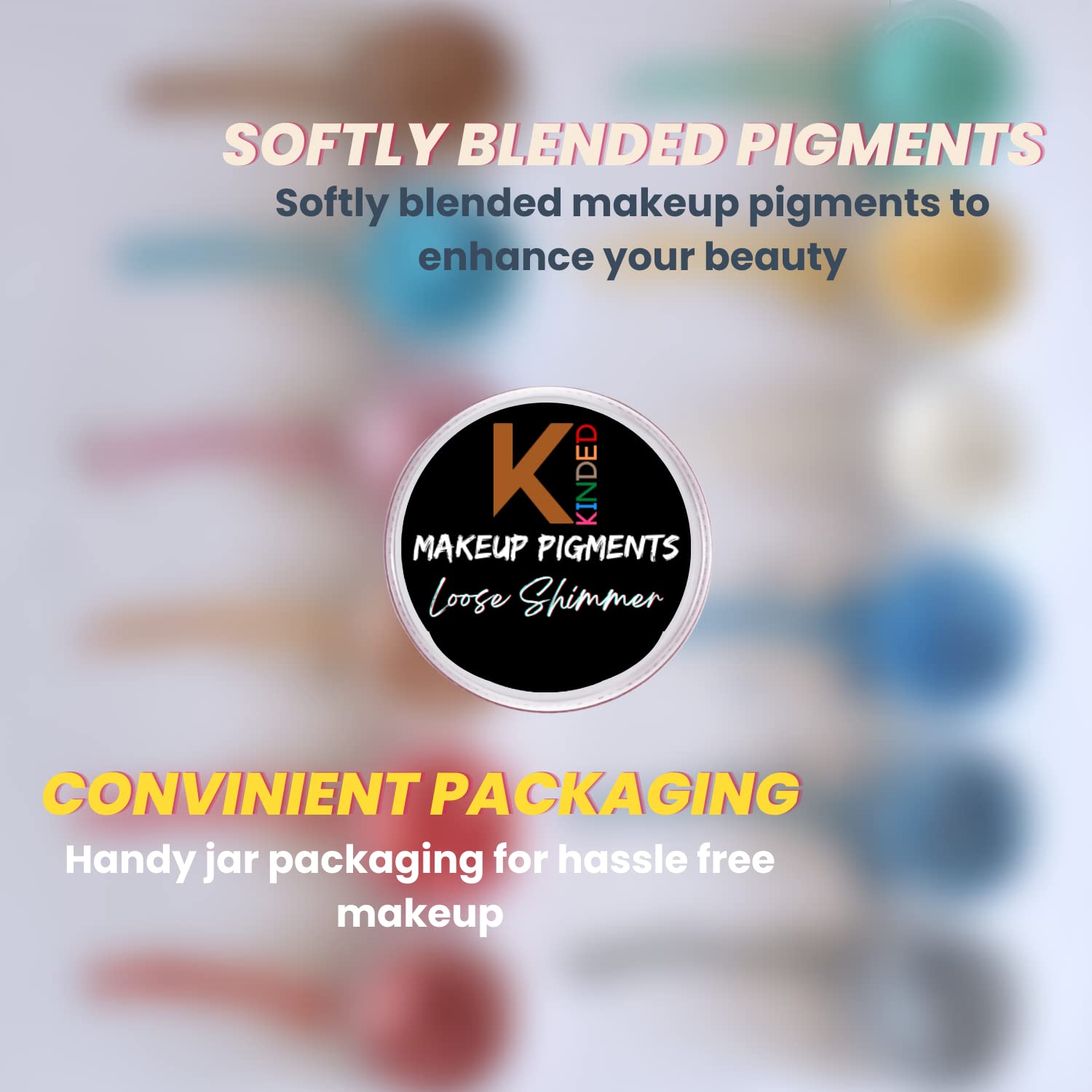 KINDED Loose Shimmer Makeup Foil Pigments - Metallic Glitter Eyeshadow for Smokey Eyes, Face Highlighting & Nail Art | Golden Shiny Powder for Women (3g) | Perfect for Party, Cosplay & Evening Makeup Looks