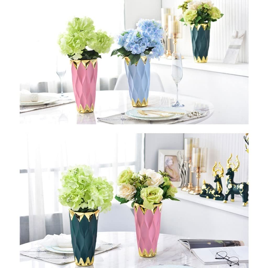 YYDS Modern Nordic Ceramic Vase - 13.5x25x9cm Luxury Home Decor for Living Room, Wedding Centerpiece & Gift - Elegant Flower Vase for Tabletop Decorations, Housewarming & Special Occasions