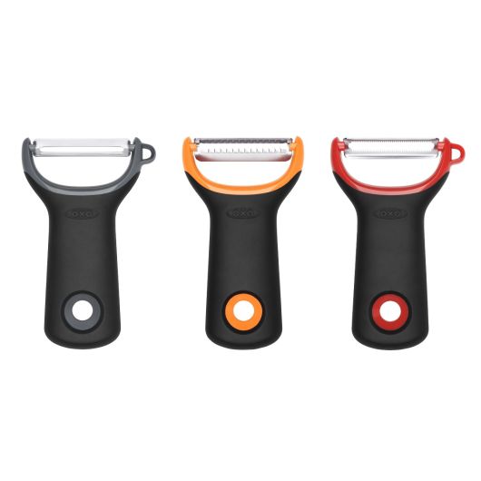 3-Piece Premium Vegetable Peeler Set with Assorted Blades - Stainless Steel Kitchen Tools for Peeling, Slicing & Julienning - Perfect for Potatoes, Carrots, Apples & More