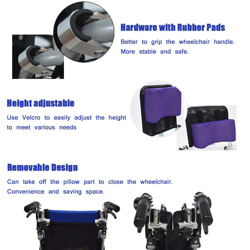 Adjustable Removable Wheelchair Headrest & Neck Support Cushion - Universal Fit for Elderly & Disabled (16