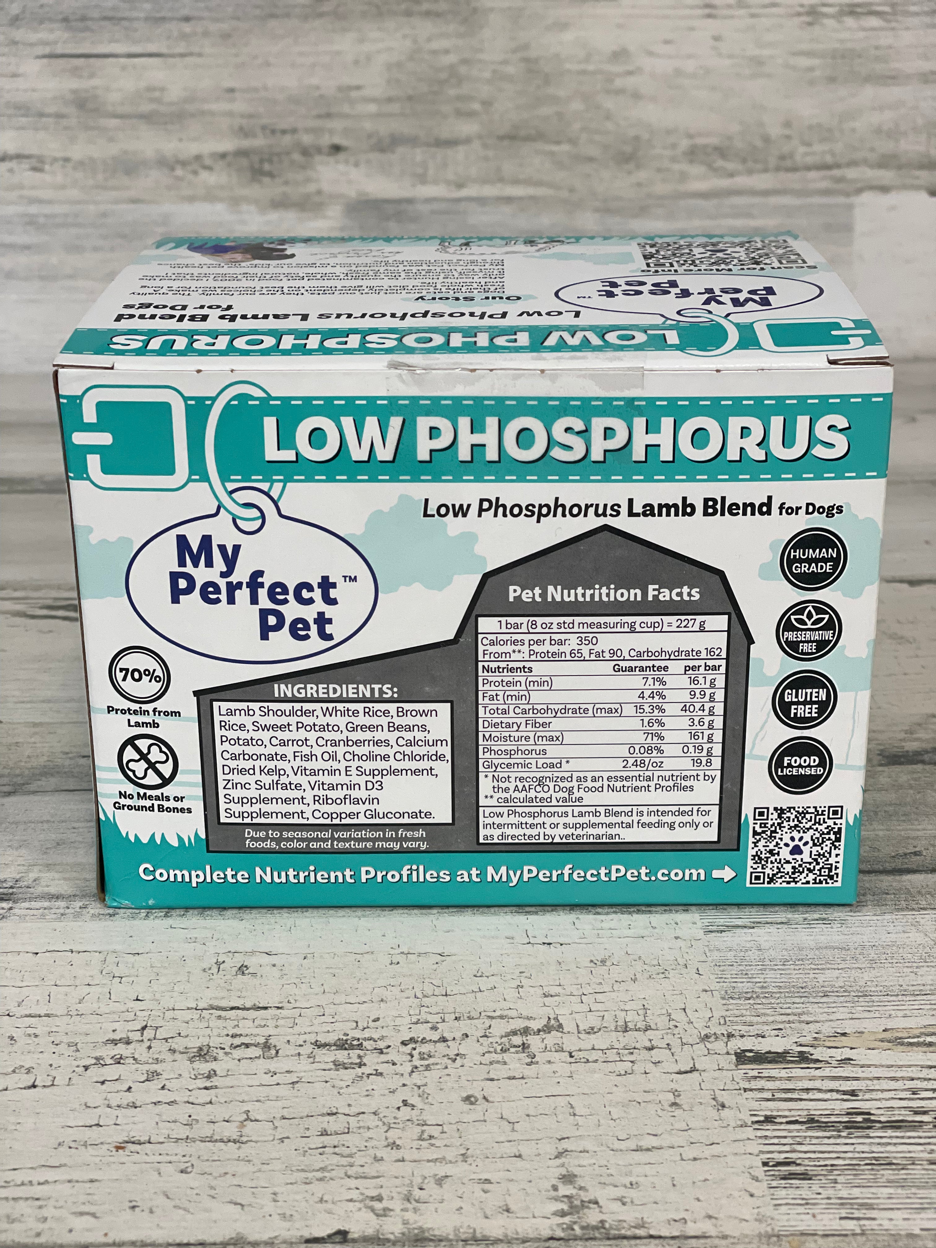 My Perfect Pet Low Phosphorus Lamb & Rice Frozen Dog Food - Healthy Renal Diet for Dogs with Kidney Issues - Perfect for Senior Dogs & Pets with Special Dietary Needs