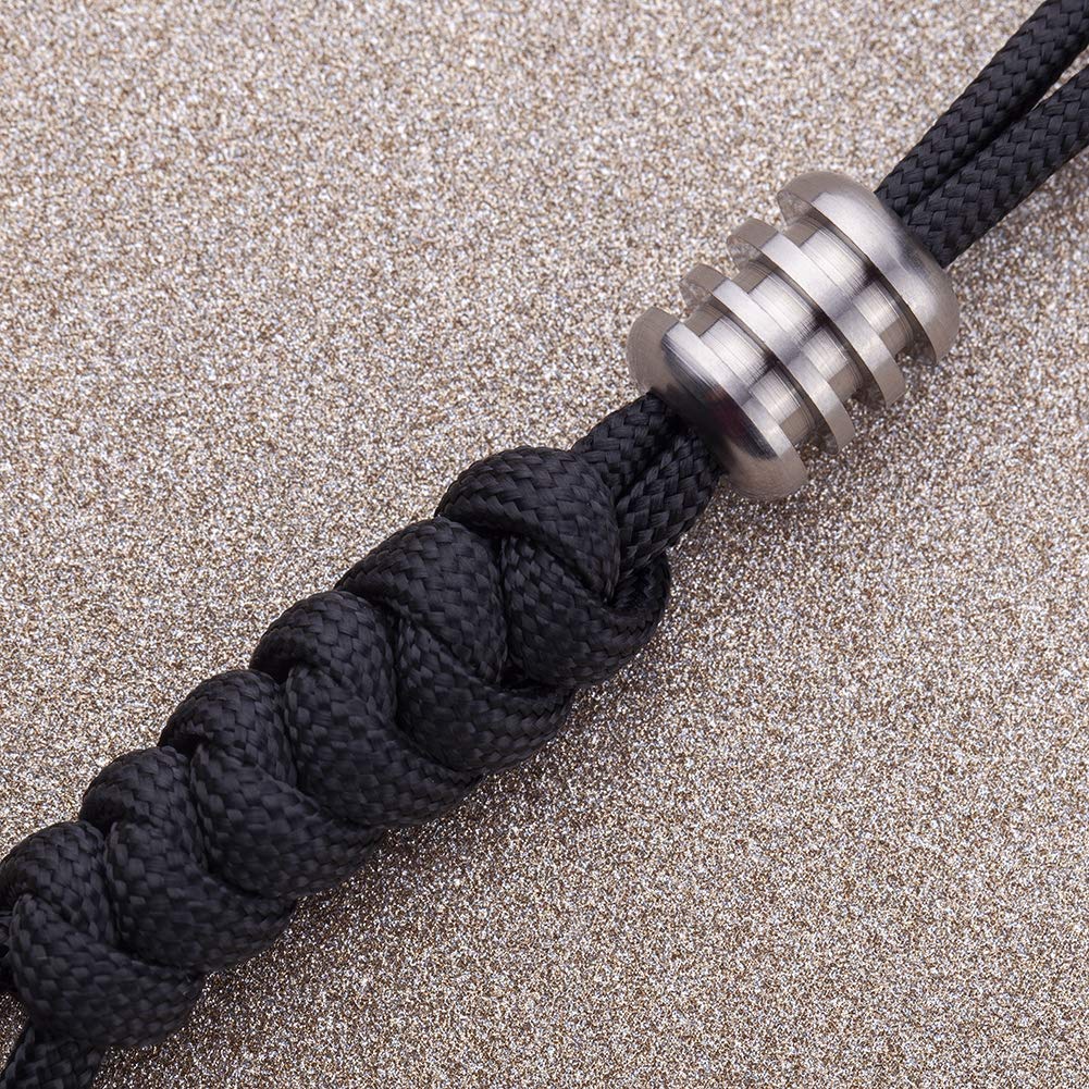 TI-EDC Titanium Paracord Lanyard Bead for 550 Paracord Bracelet - DIY EDC Accessories & Keychain Making Supplies - Perfect for Outdoor Survival Gear, Tactical Equipment & Everyday Carry Essentials