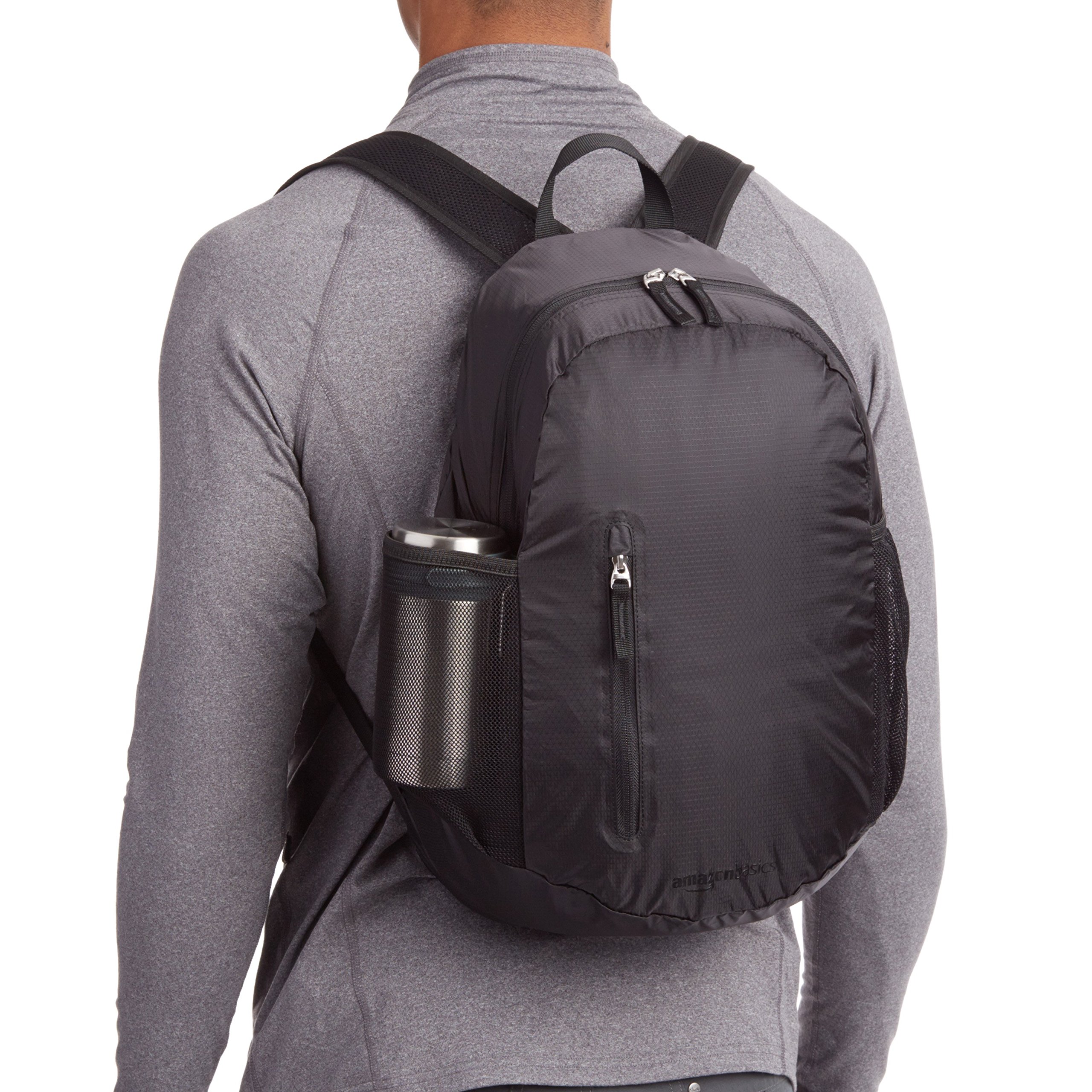 Amazon Basics Ultralight Portable Packable Day Backpack - Lightweight Travel Hiking Backpack for Men & Women, Foldable Daypack for Outdoor Activities, Gym, Commuting and Daily Use